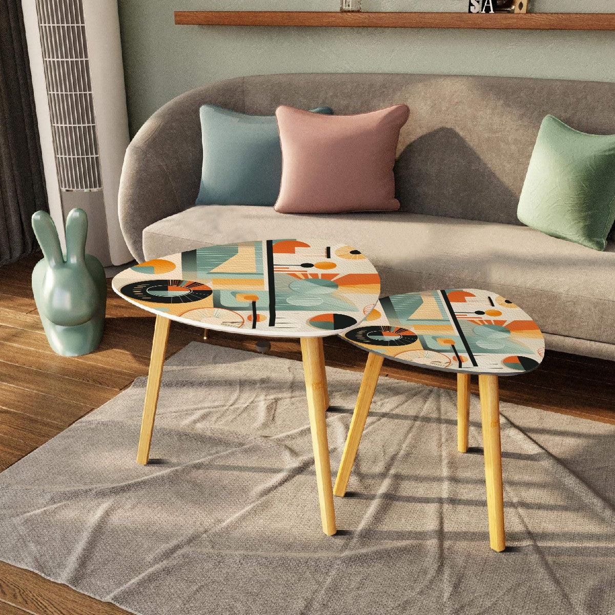 Mid Century Modern Bauhaus Designed Retro Nesting Tables - Mid Century Modern Gal