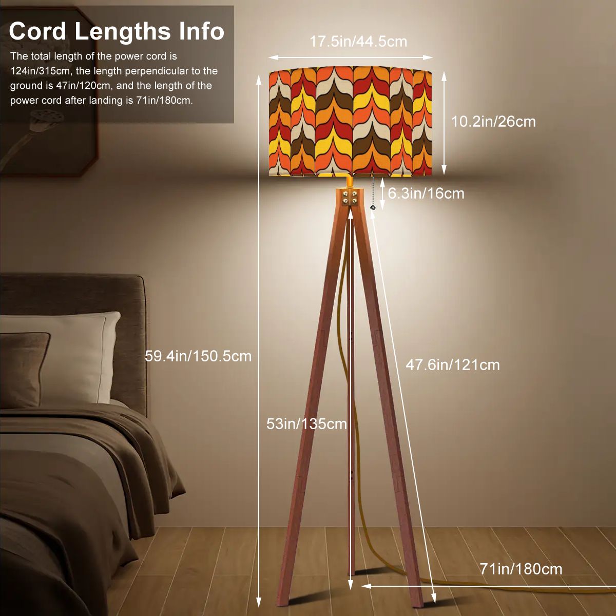 Retro Scandinavian Mid Mod Groovy 70s Tripod Floor Lamp - Mid Century Modern Gal