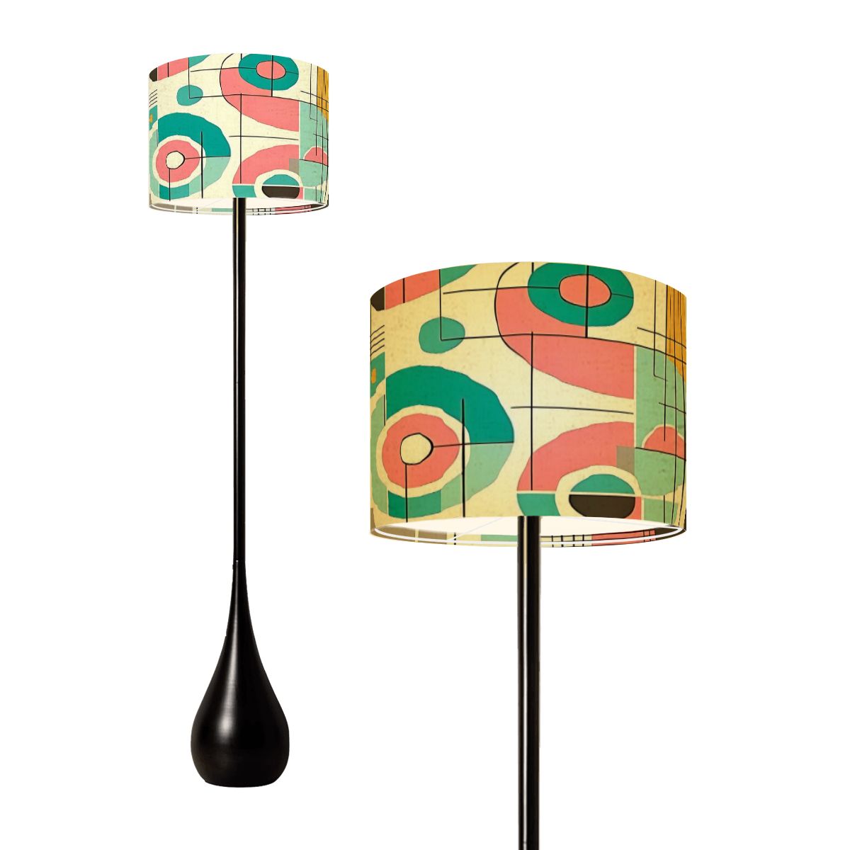 Mid Century Modern Bauhaus Geometric Designed, Teardrop Shaped Floor Lamp - Mid Century Modern Gal