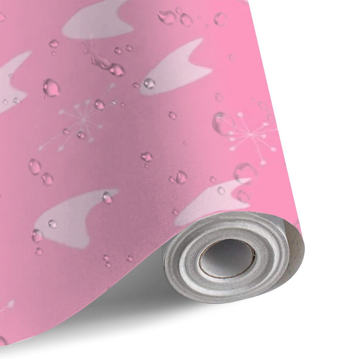 Atomic Pink Boomerang Retro Mid Mod Self Adhesive Refrigerator Wrap Set - Mid Century Modern Gal