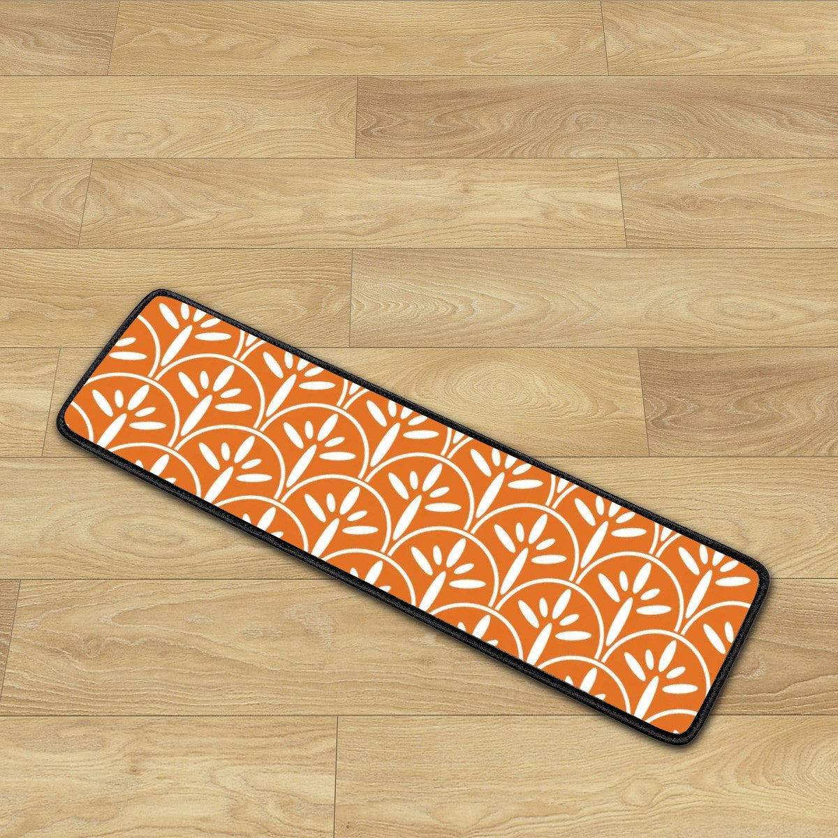 Art Deco Stair Tread Carpets | Tangerine And White Mid Century Modern Style Non Slip Carpet for Stairs Treads - Mid Century Modern Gal