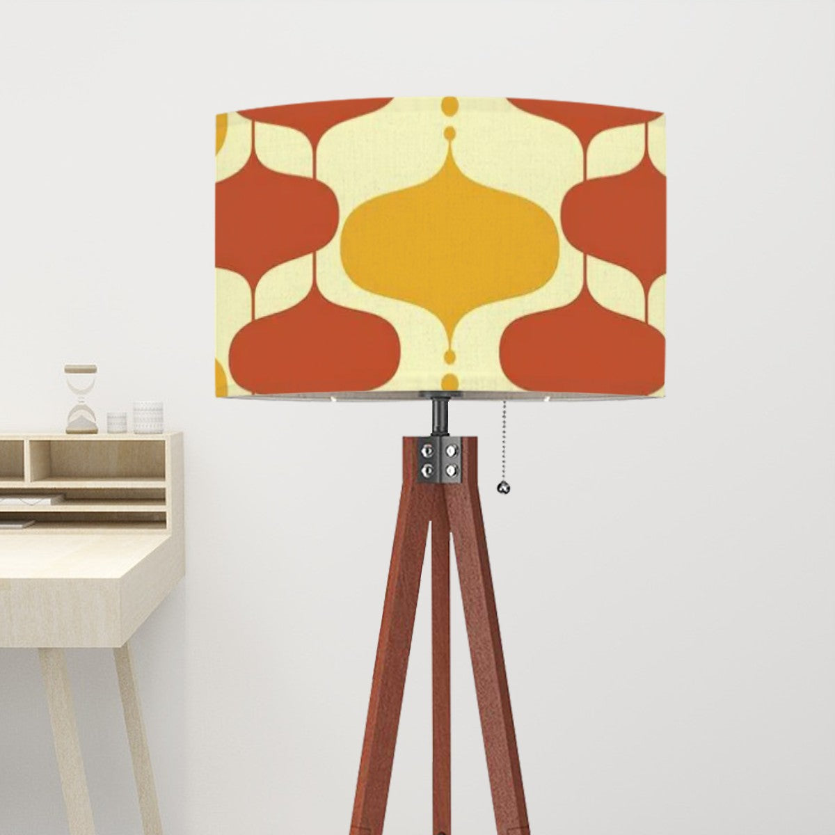 Mid Century Modern Groovy Mustard Yellow, Burnt Orange Retro Tripod Floor Lamp - Mid Century Modern Gal