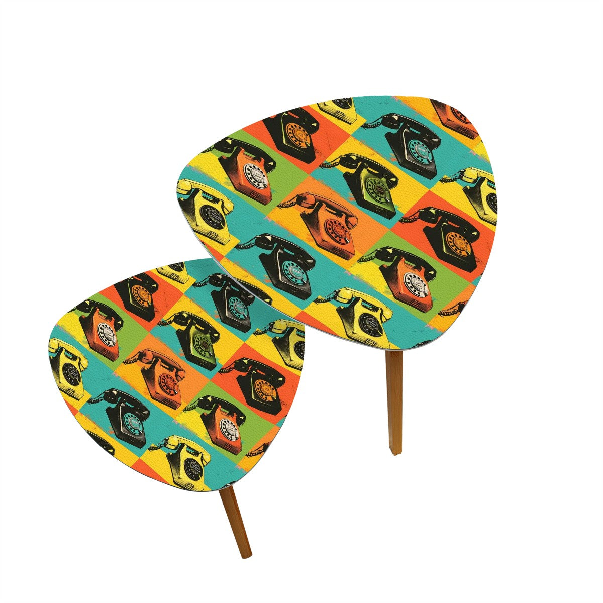 Retro Rotary Phones Mid Century Modern Nesting Tables - Mid Century Modern Gal