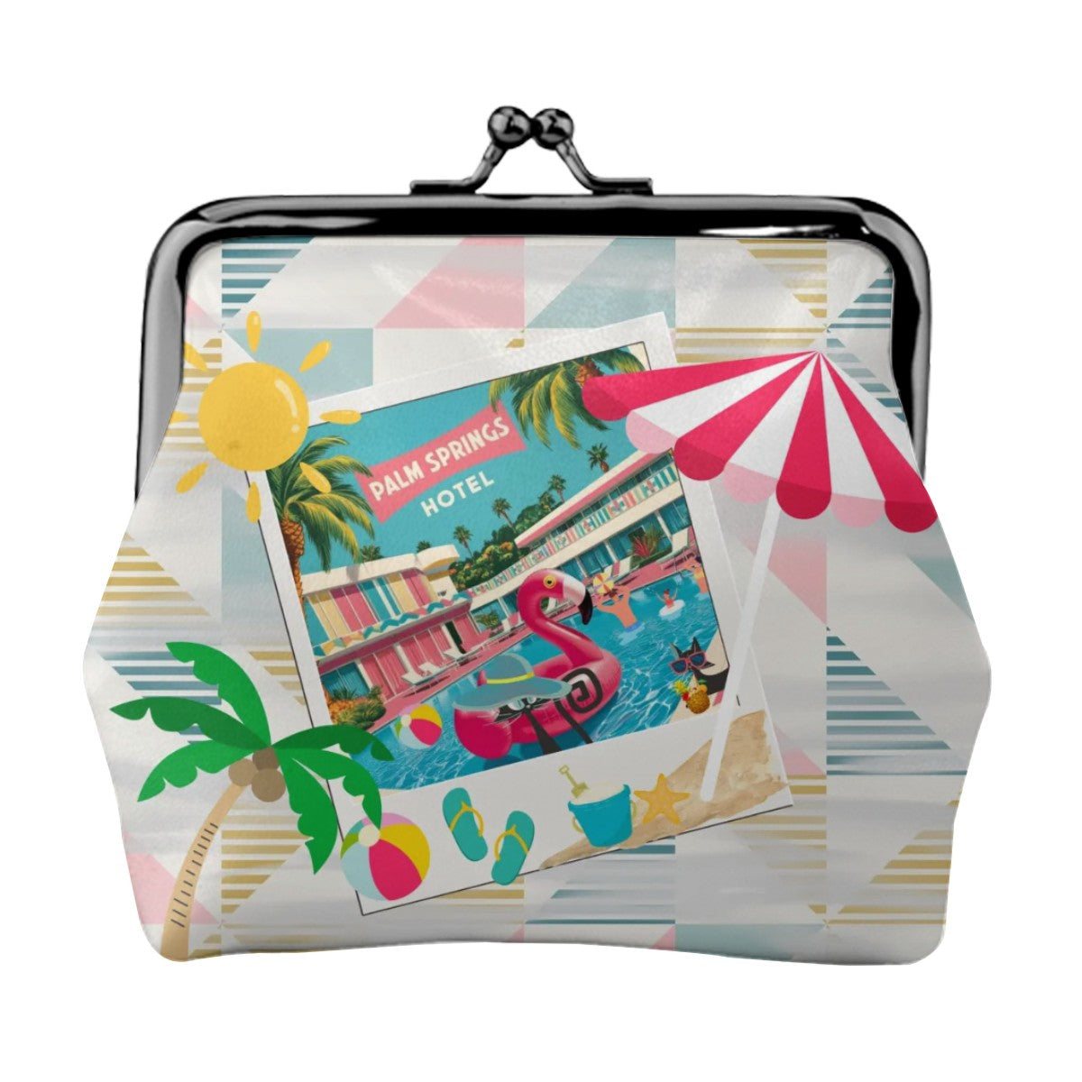 Old Palm Springs Hotel Retro Summer Vibes, Atomic Cats Mid Mod Coin Purse - Mid Century Modern Gal