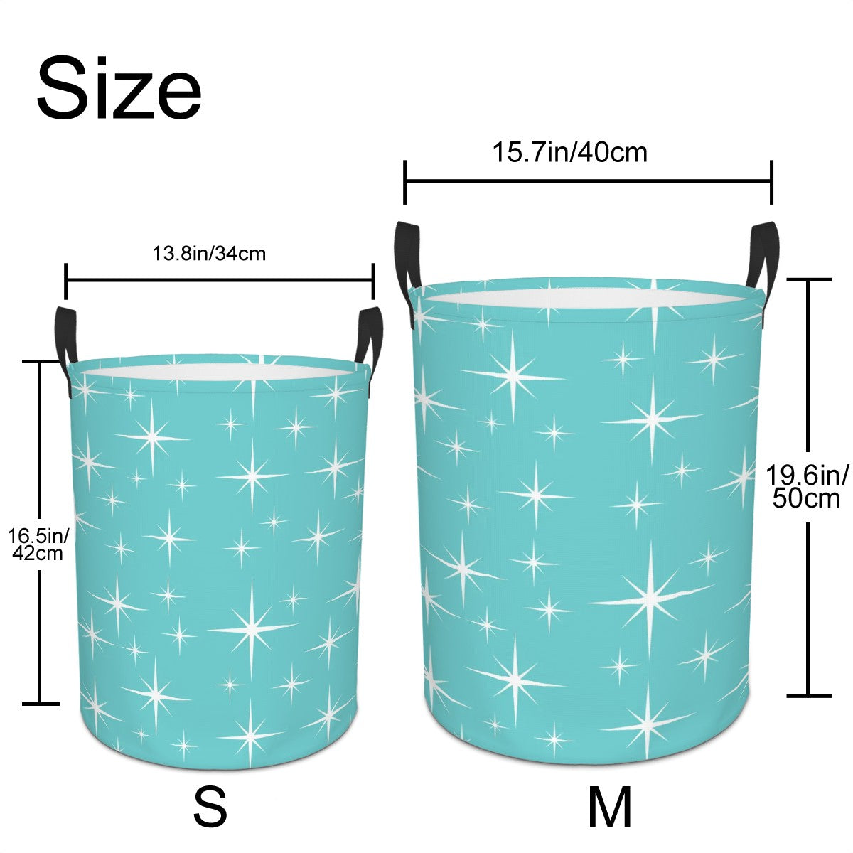 Mid Century Modern Starburst Aqua Circular Laundry Basket - Mid Century Modern Gal