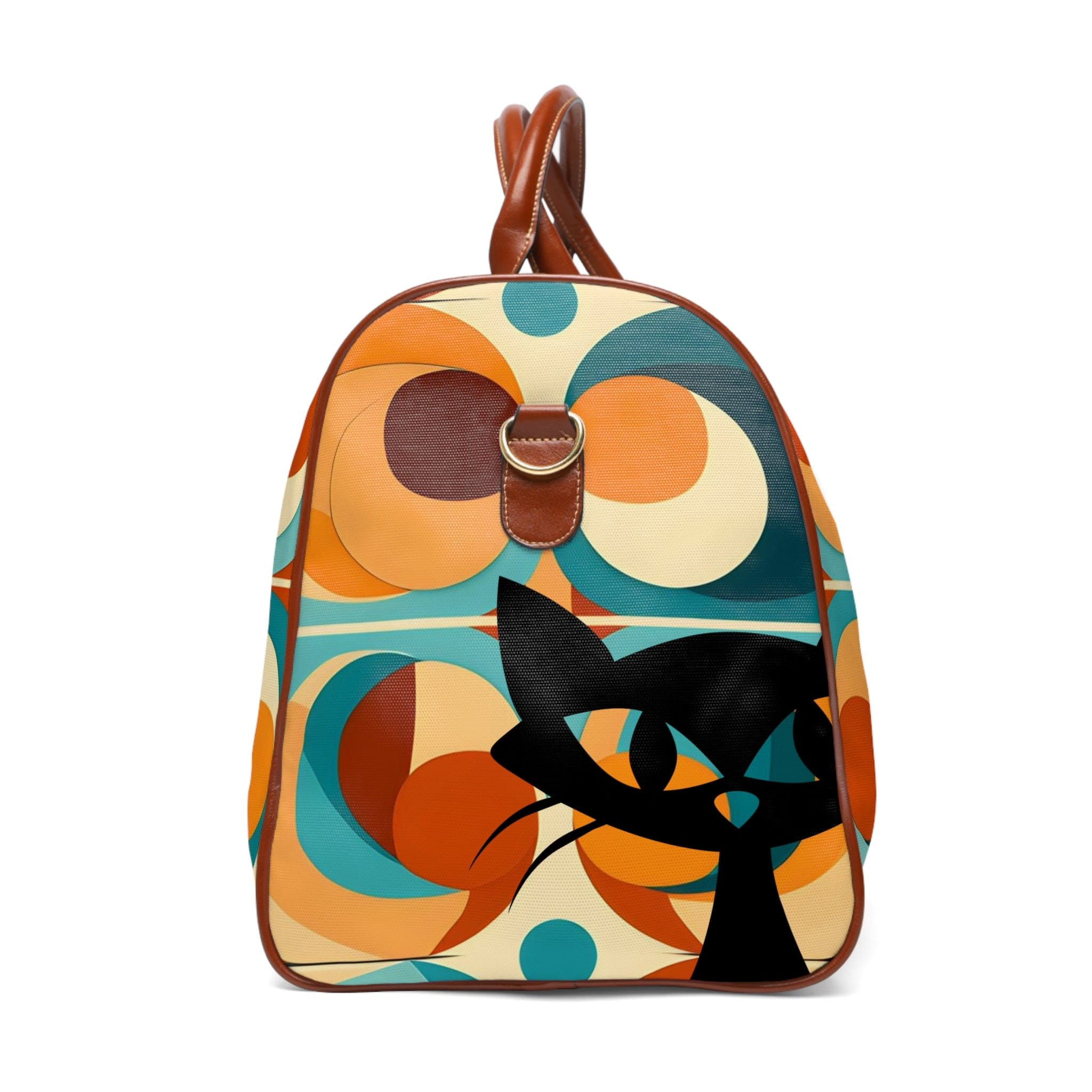 Atomic Cat Designs, Mid Century Modern Luggage, Travel Bag, Groovy Orbs, Cool Hipster Waterproof Travel Bag Bags 20" x 12" / Brown