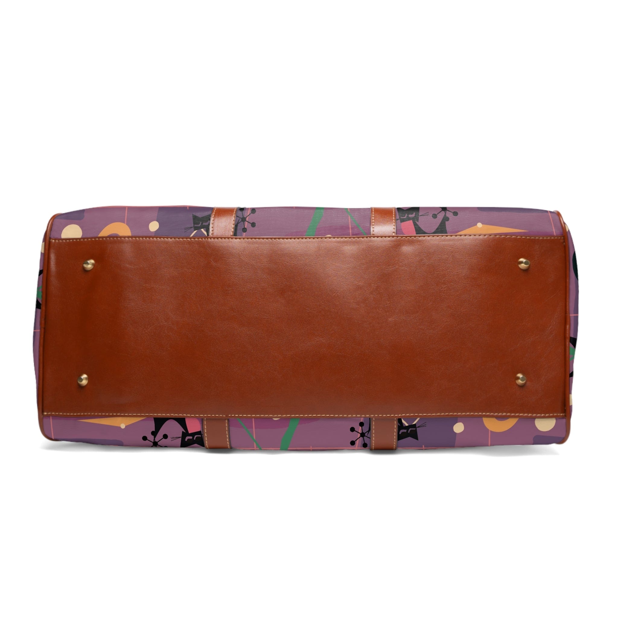 Atomic Cat, Jazzy Snazzy Music Lover, Retro Mid Century Modern Luggage Waterproof Travel Bag Bags 20" x 12" / Brown