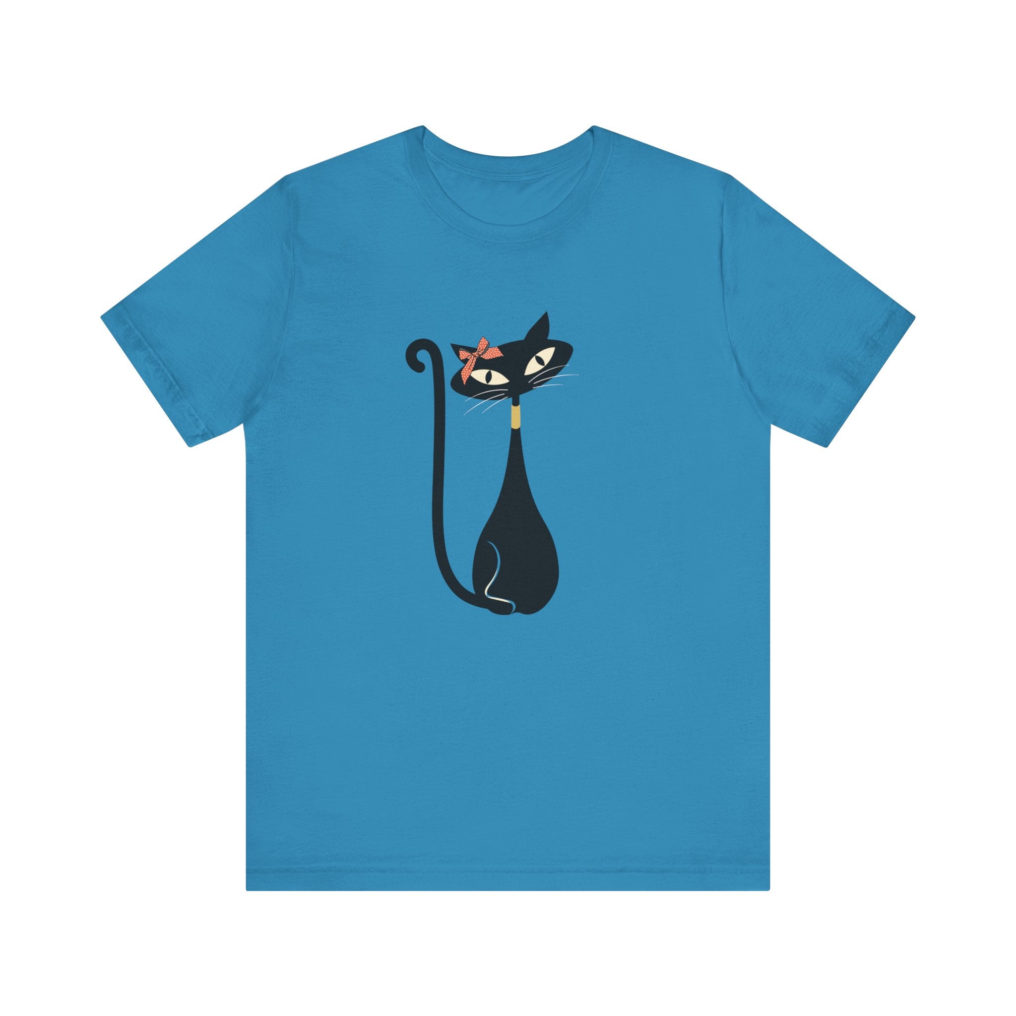 Atomic Cat Mid Century Modern Retro Trendy Hip Unisex Jersey Short Sleeve Tee - Mid Century Modern Gal