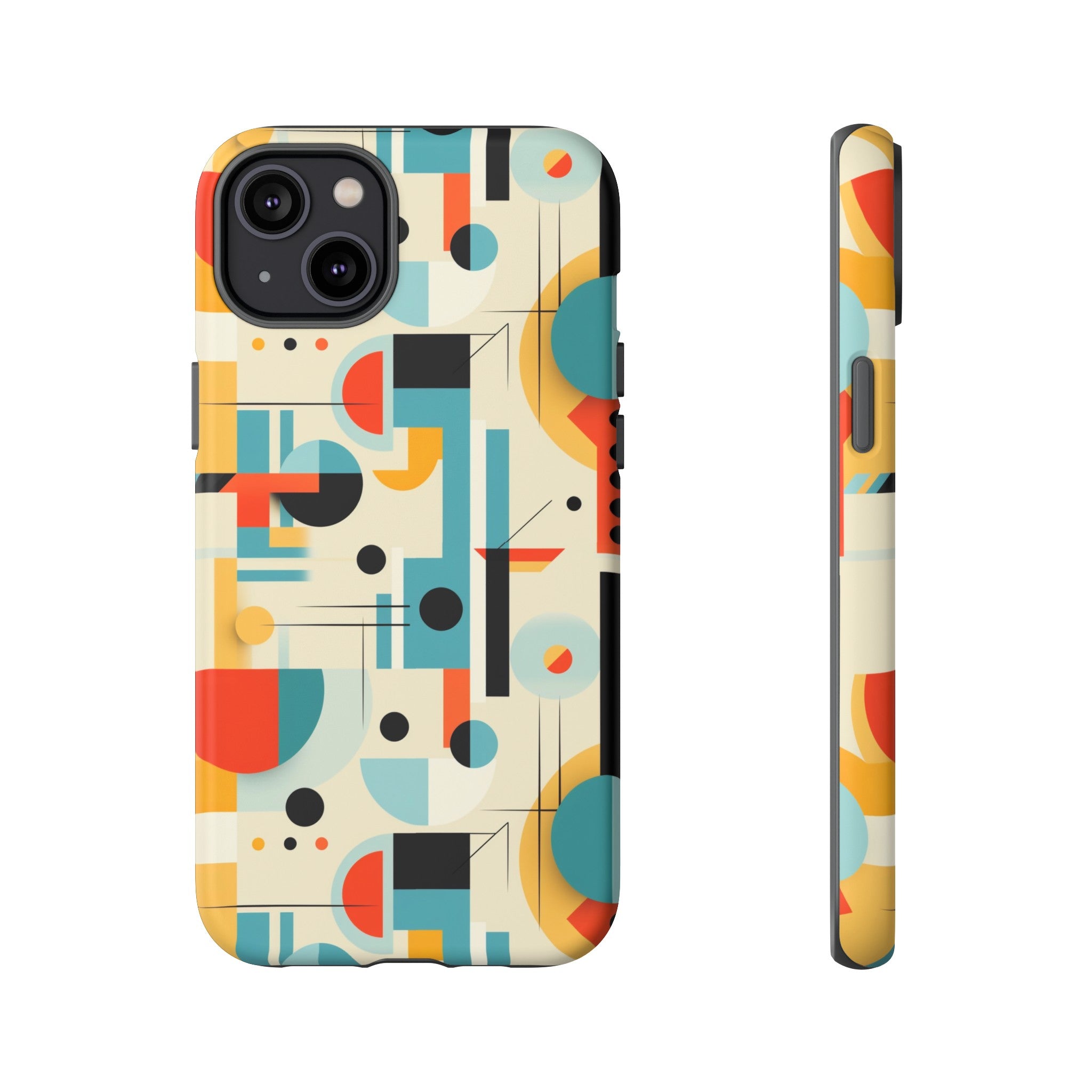 Bauhaus Designed Mid Mod Geometric Groovy Smart Phone, iPhone, Samsung Compatible Tough Cases