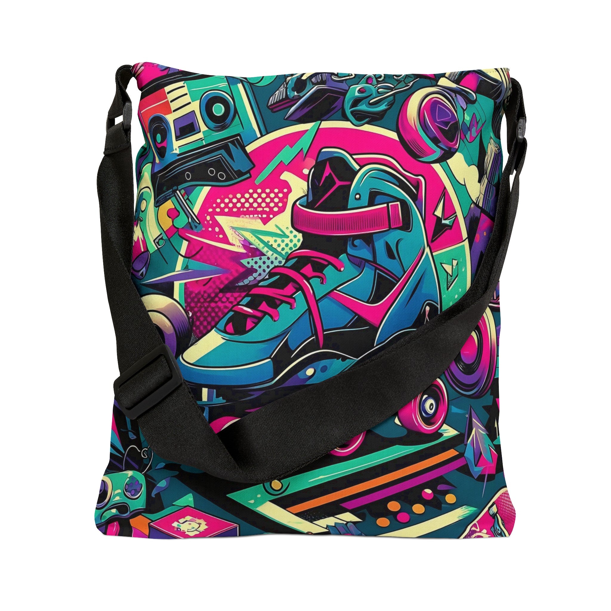 80s Retro Rollerskate Funky Tote Bag Gift For 80s Lover - Mid Century Modern Gal