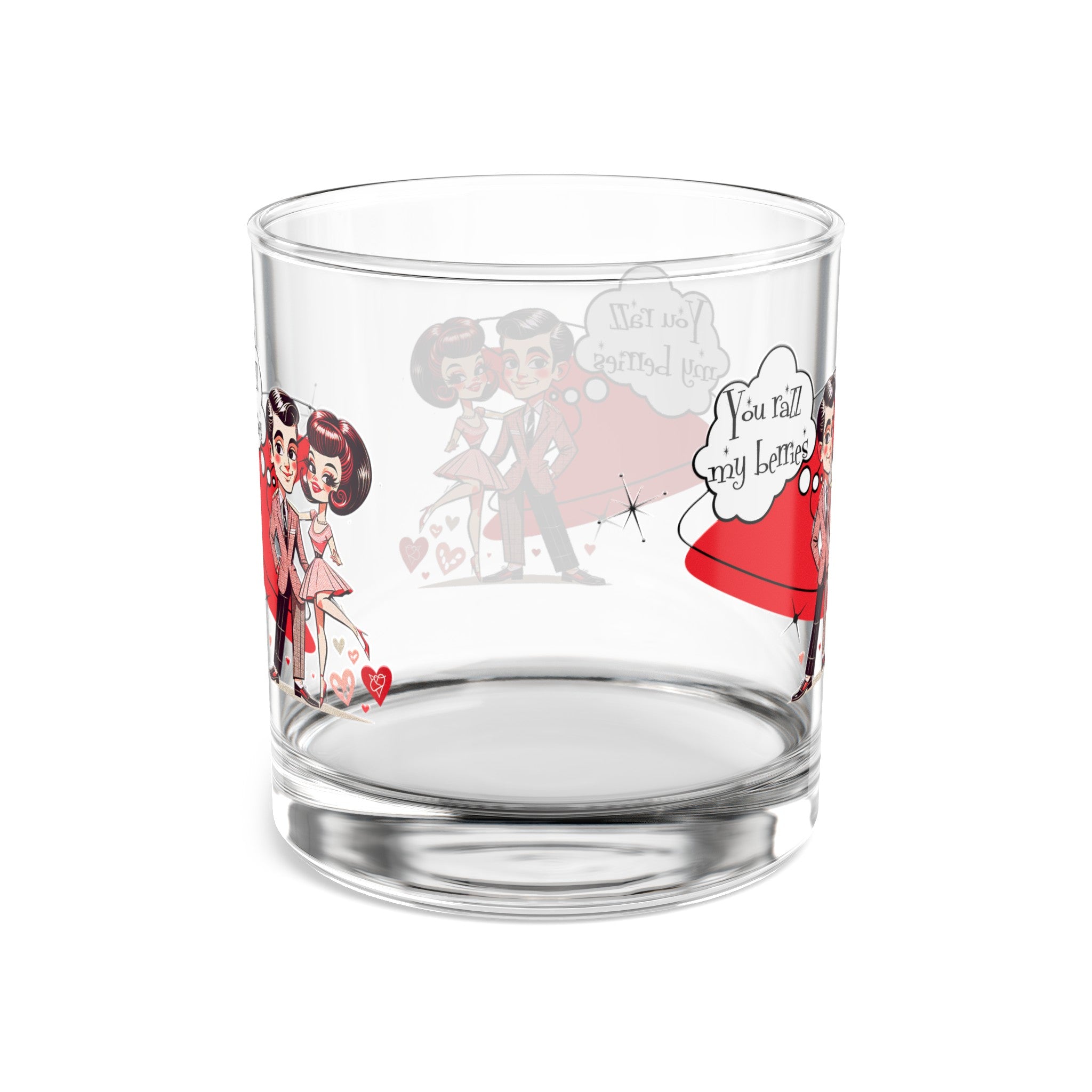 Mid Century Modern Kitschy Retro Couple Cute, Funny Bourbon Cocktail Rocks Glass, 10oz - Mid Century Modern Gal