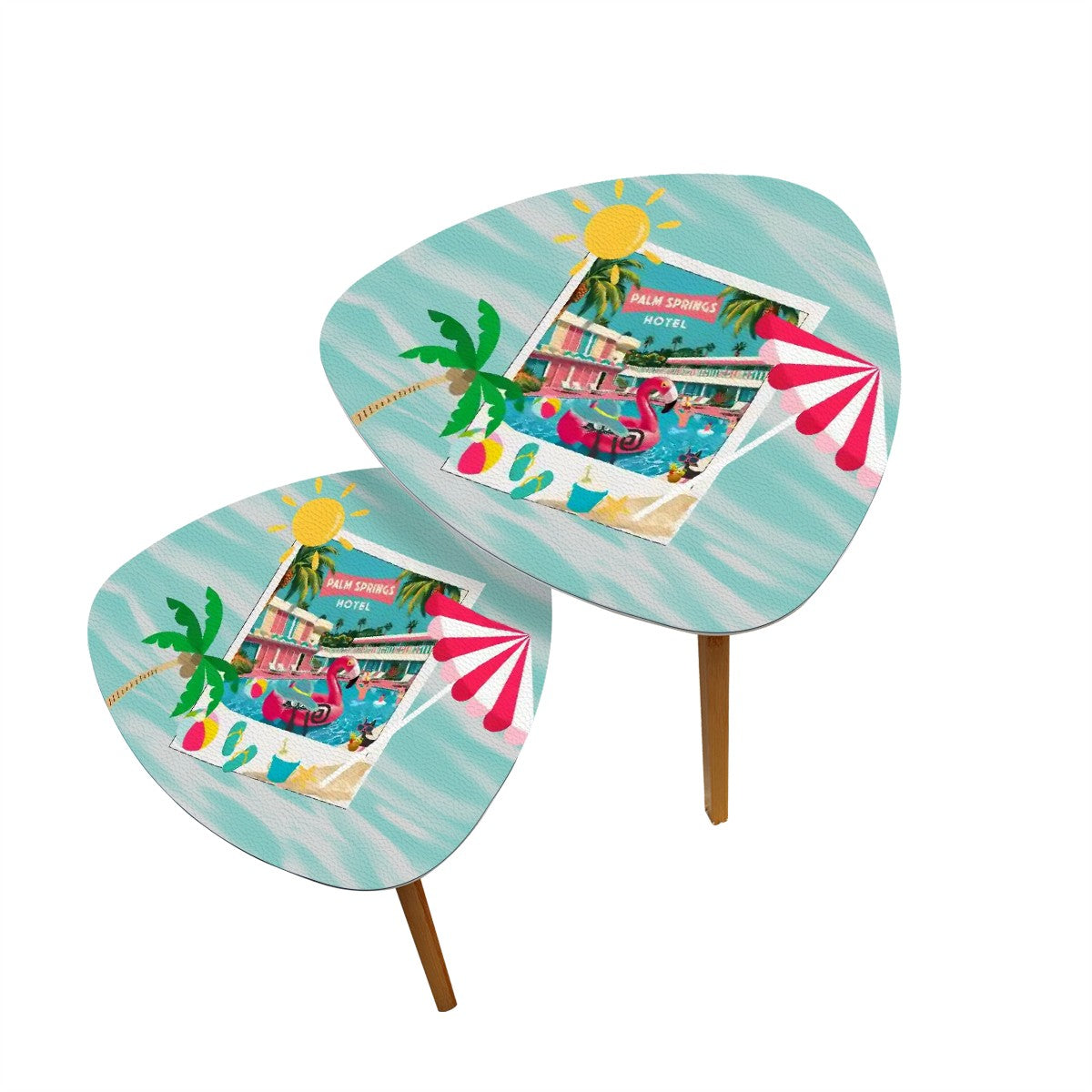 Hotel California Palm Springs Kitschy Flamingo, Atomic Cats Mid Century Modern Nesting Tables - Mid Century Modern Gal