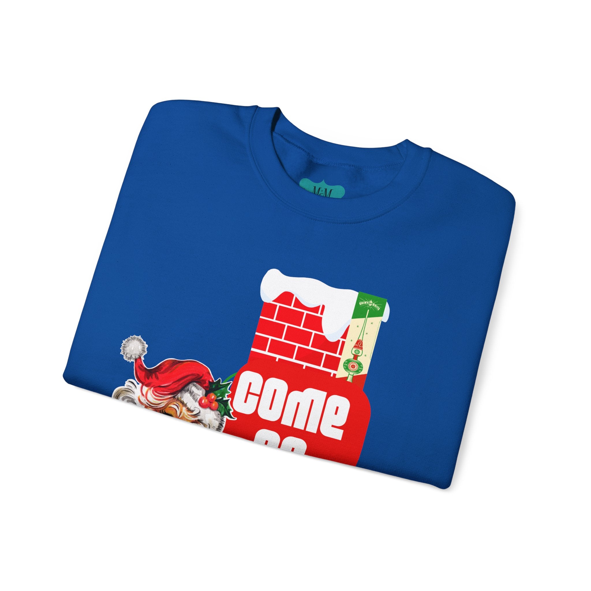 Vintage Santa, Kitschy Mid Century Modern Quirky Christmas Unisex Crewneck Holiday Sweatshirt - Mid Century Modern Gal