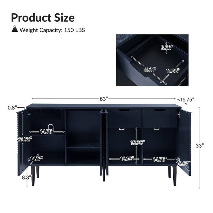 Wholesale Burkart 4 Door Sideboard