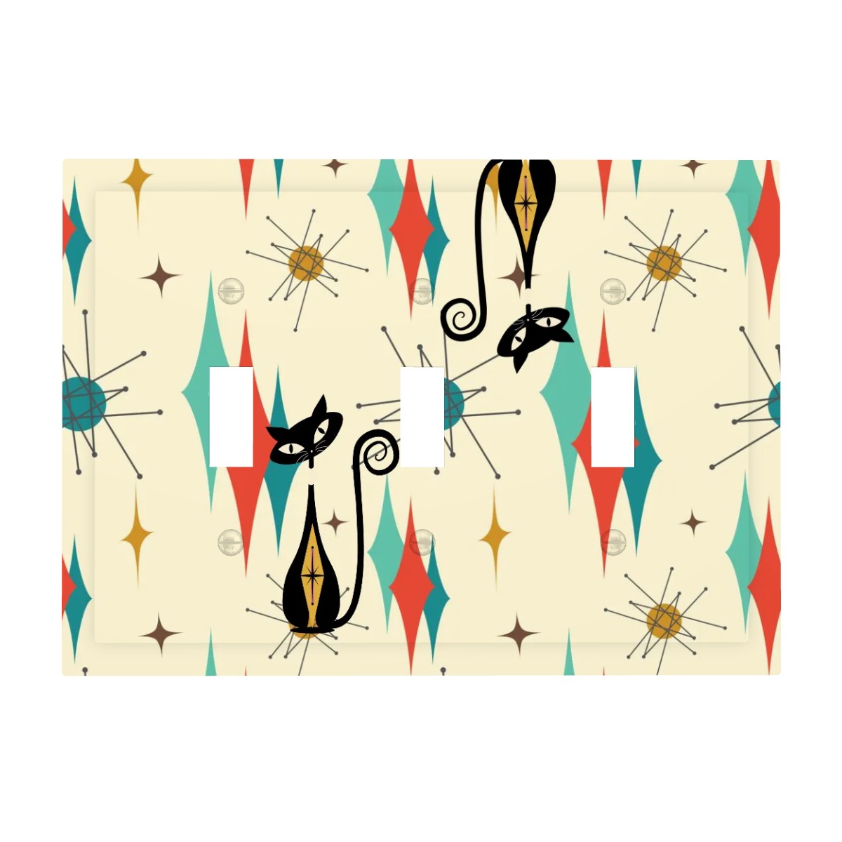 Franciscan Starburst Modern Switch Cover 3-Gang 3 Toggle - Mid Century Modern Gal
