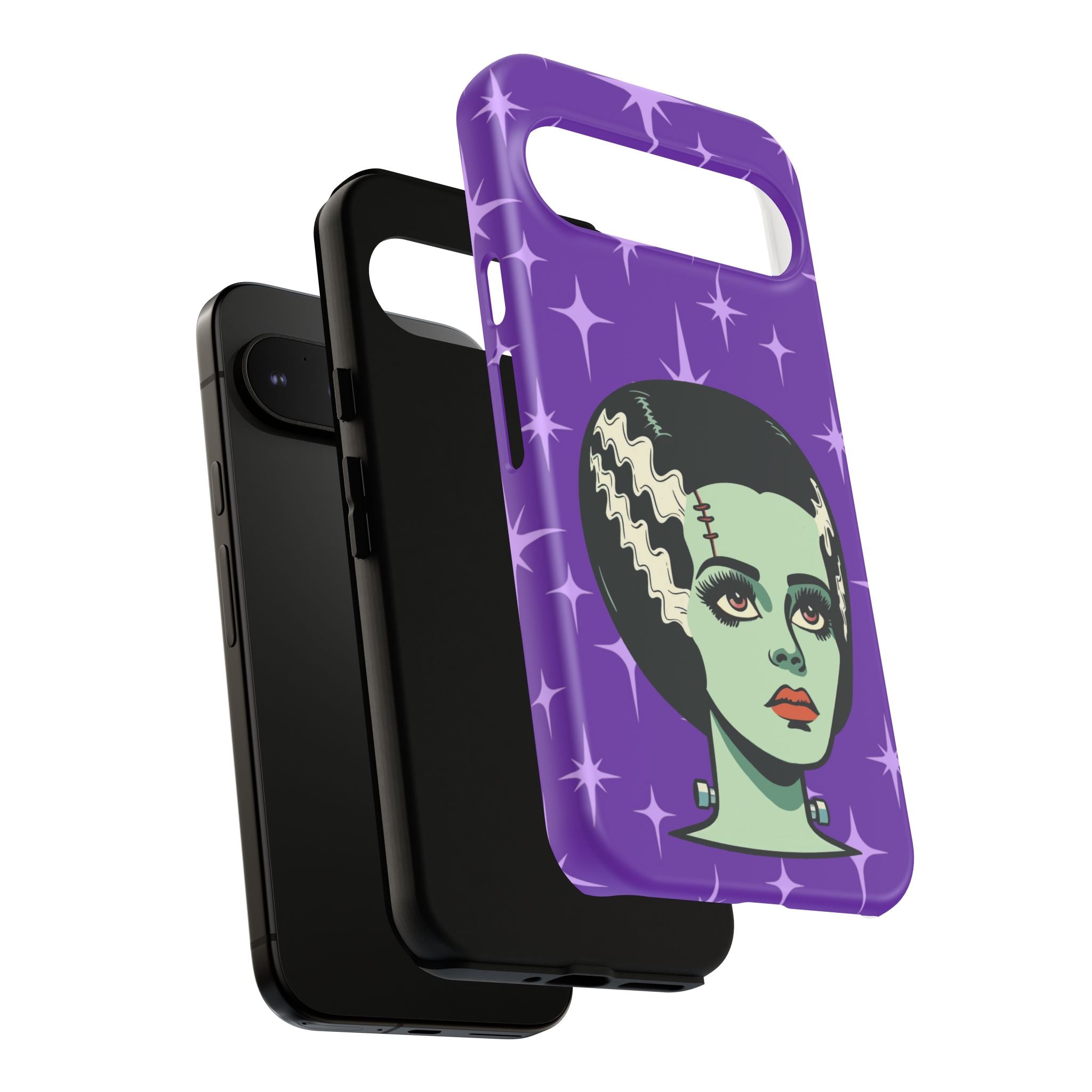 Bride of Frankenstein Retro Mid Mod Horror Buff Purple Halloween Tough Phone Case