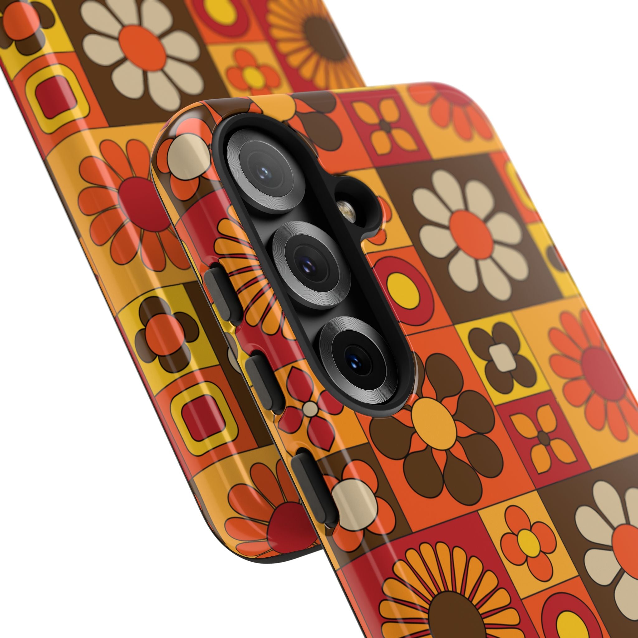 Retro 70s Mid Mod Floral Phone Case | Tough Cases for Flower Lovers