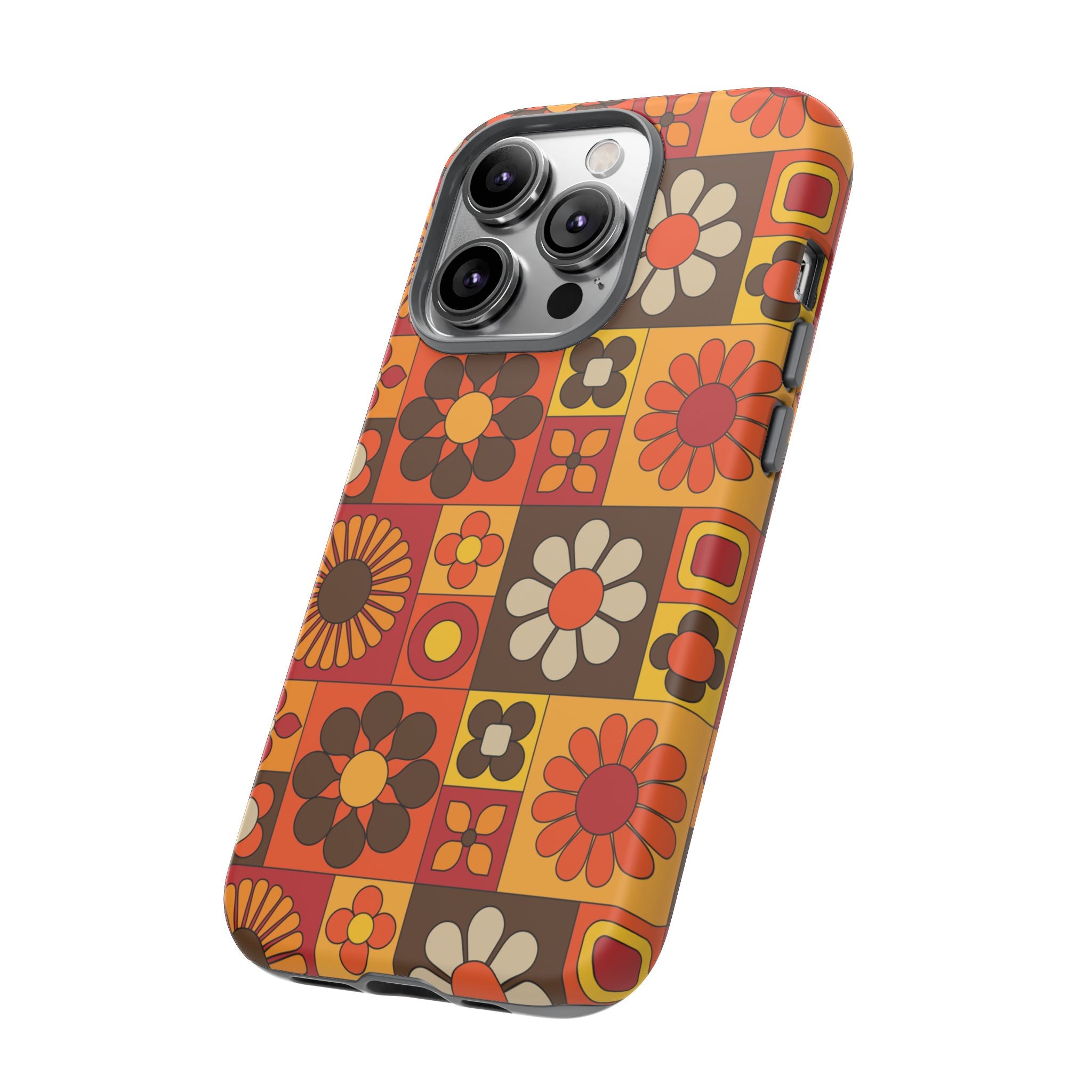 Retro 70s Mid Mod Floral Phone Case | Tough Cases for Flower Lovers