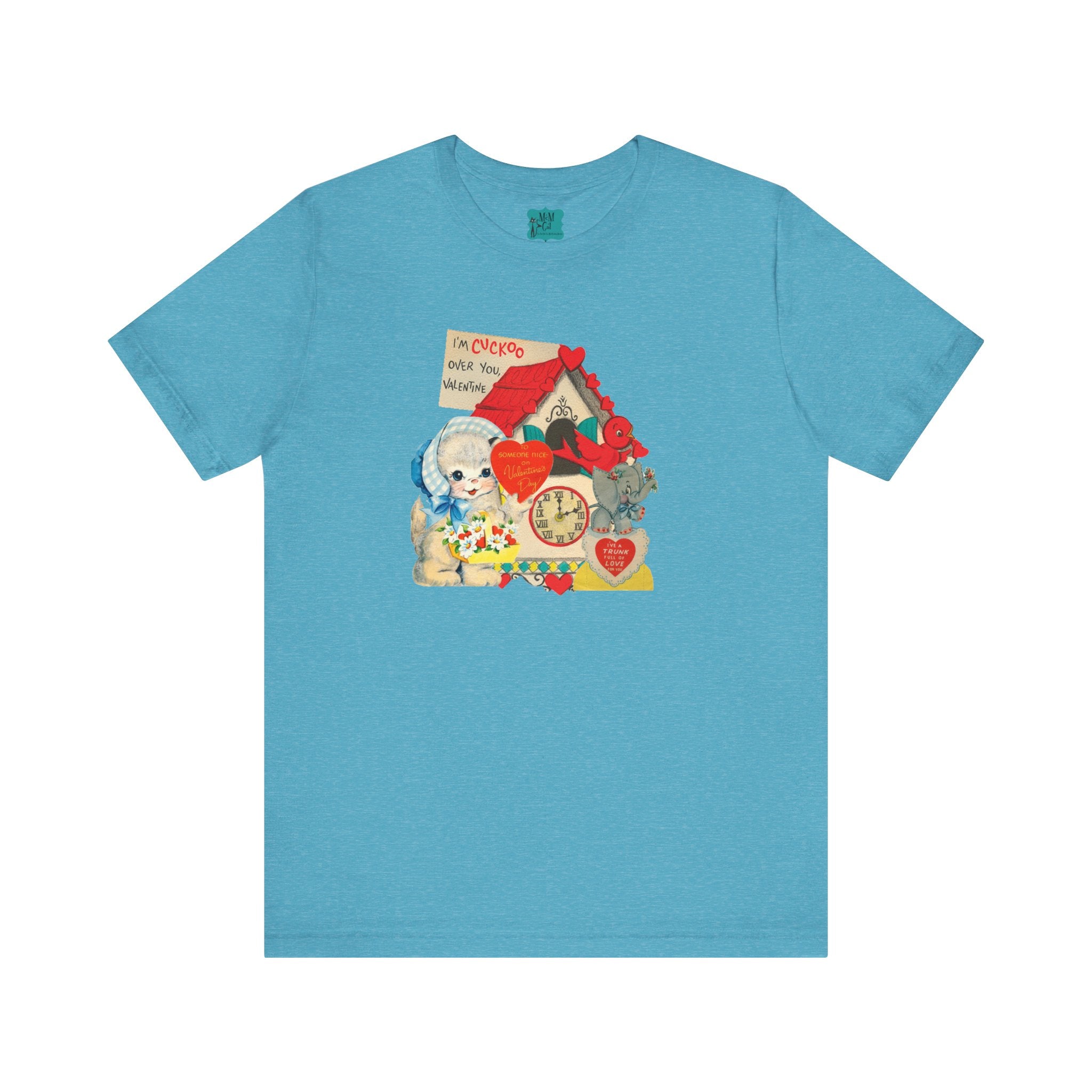 Vintage Valentine Cards Tee, Kitschy Whimsical Love Short Sleeve Tee - Mid Century Modern Gal