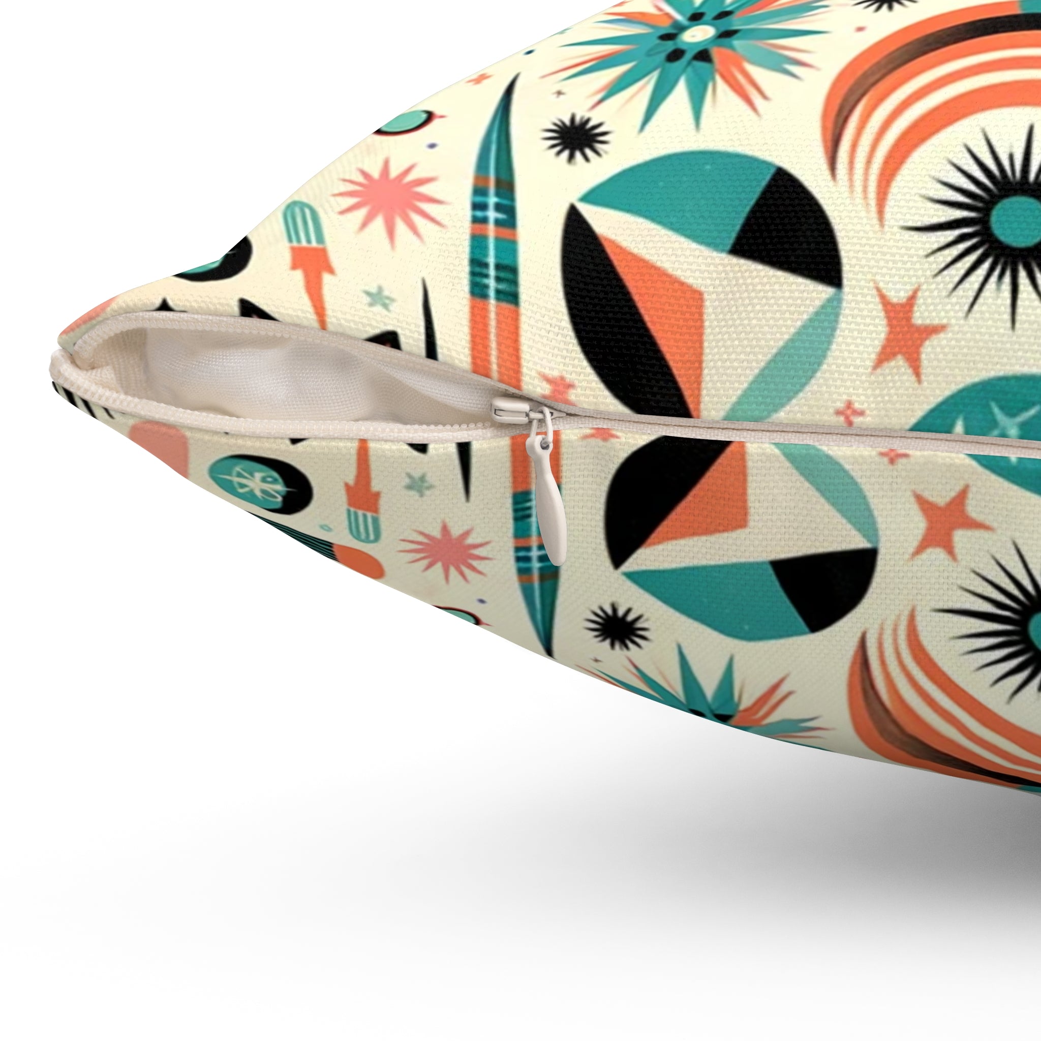 Mid Century Modern Atomic Cat, Retro Pillow And Insert - Mid Century Modern Gal