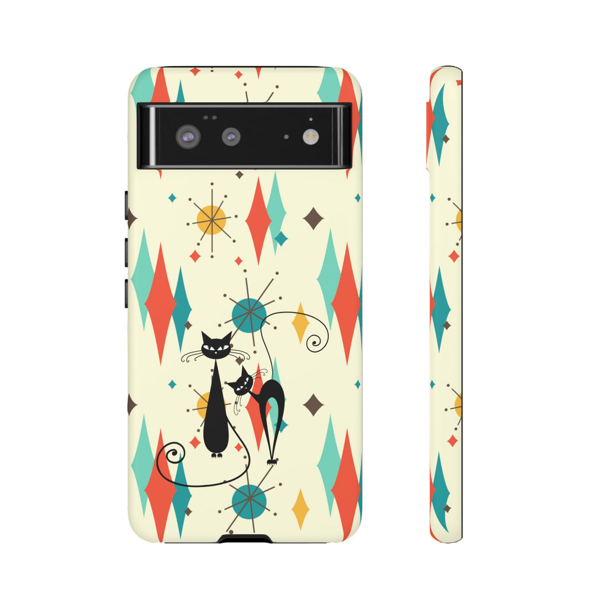 Atomic Kitty Cat, Mid Mod Franciscan Pattern, Kitsch Tough Phone Cases