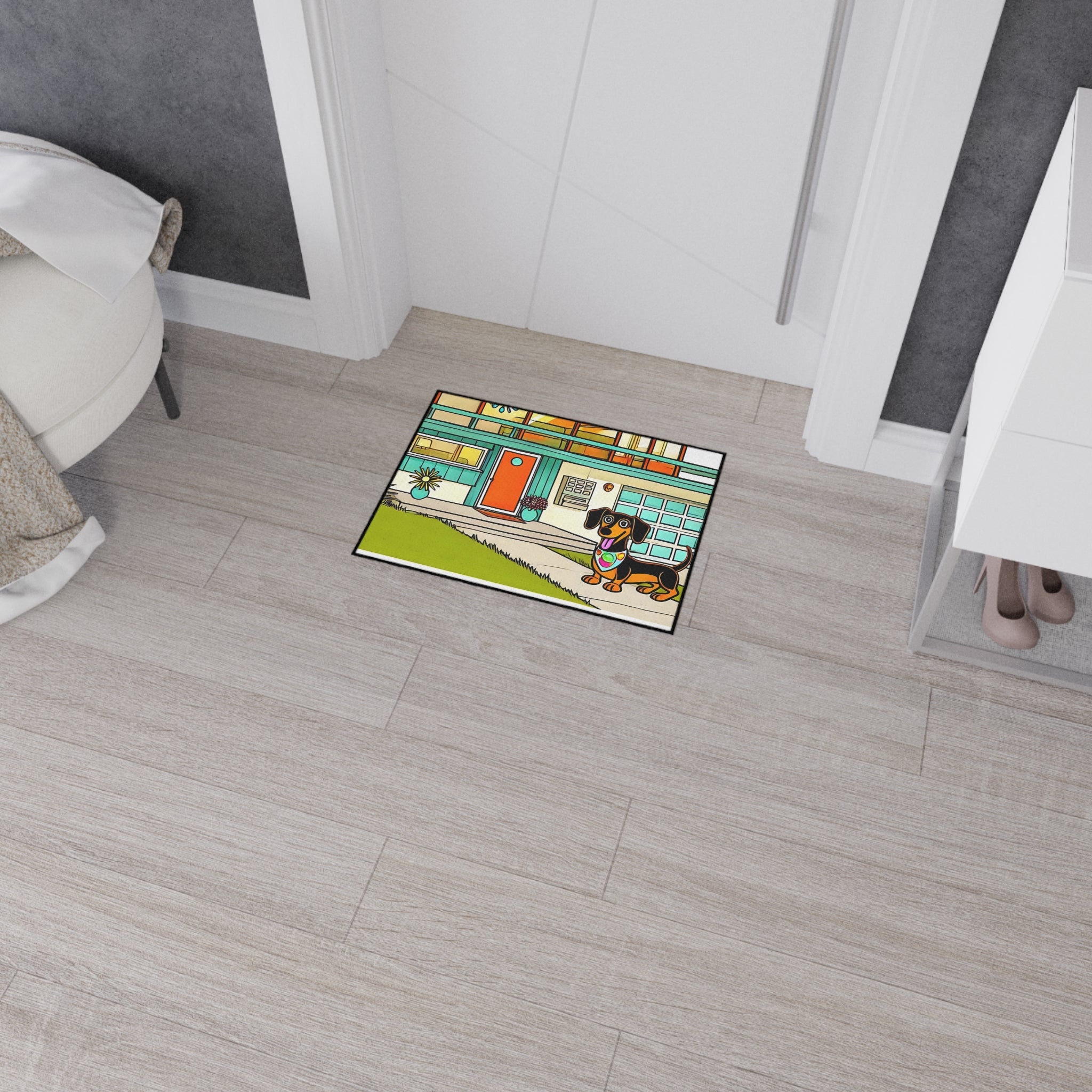 Dachshund Art Heavy Duty Floor Mat - Perfect for Dog Lovers - Mid Century Modern Gal