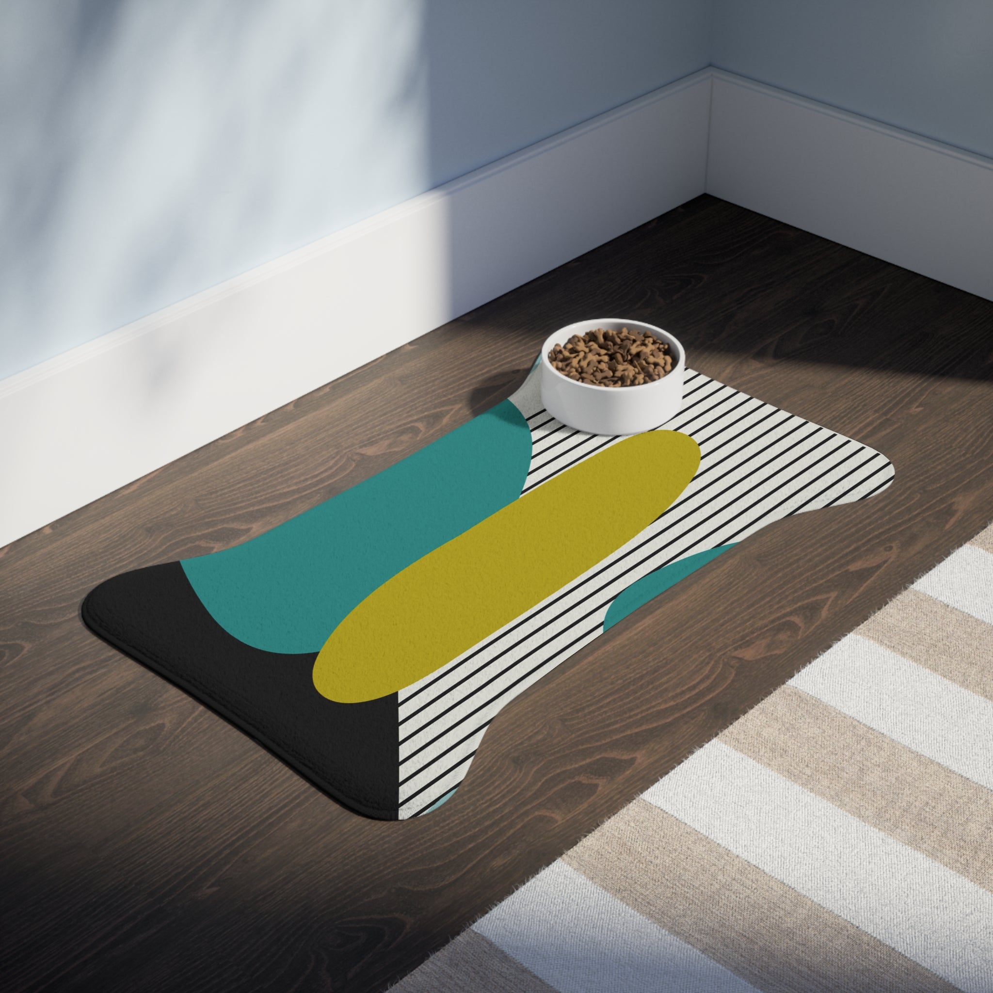Mid Century Modern Geometric Pet Feeding Mats - Mid Century Modern Gal