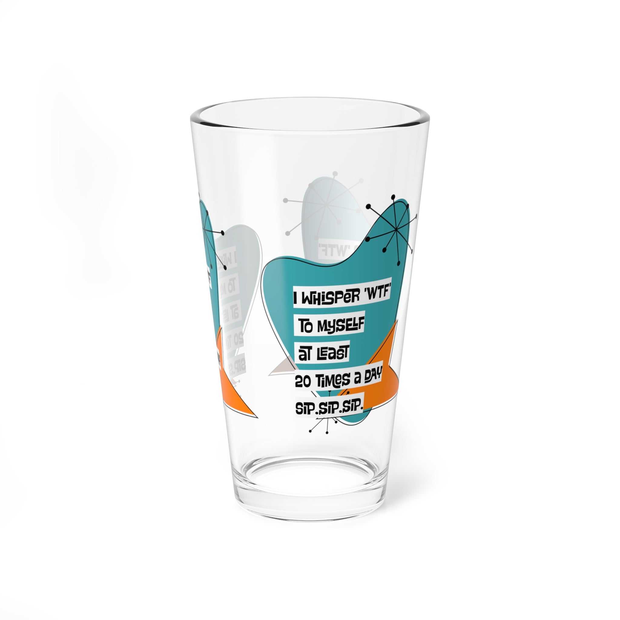 Mid Century Modern Barware, Mommy Juice, Funny Drinking Beer, Cocktail, Mocktail Glass Funny Mom Gift Drinking Glass - Mid Century Modern Gal