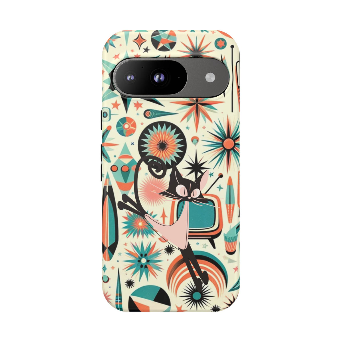 Atomic Kitty Boomerang Space Kitty Mid Century Modern Samsung, Smart Phone, Tough Cases
