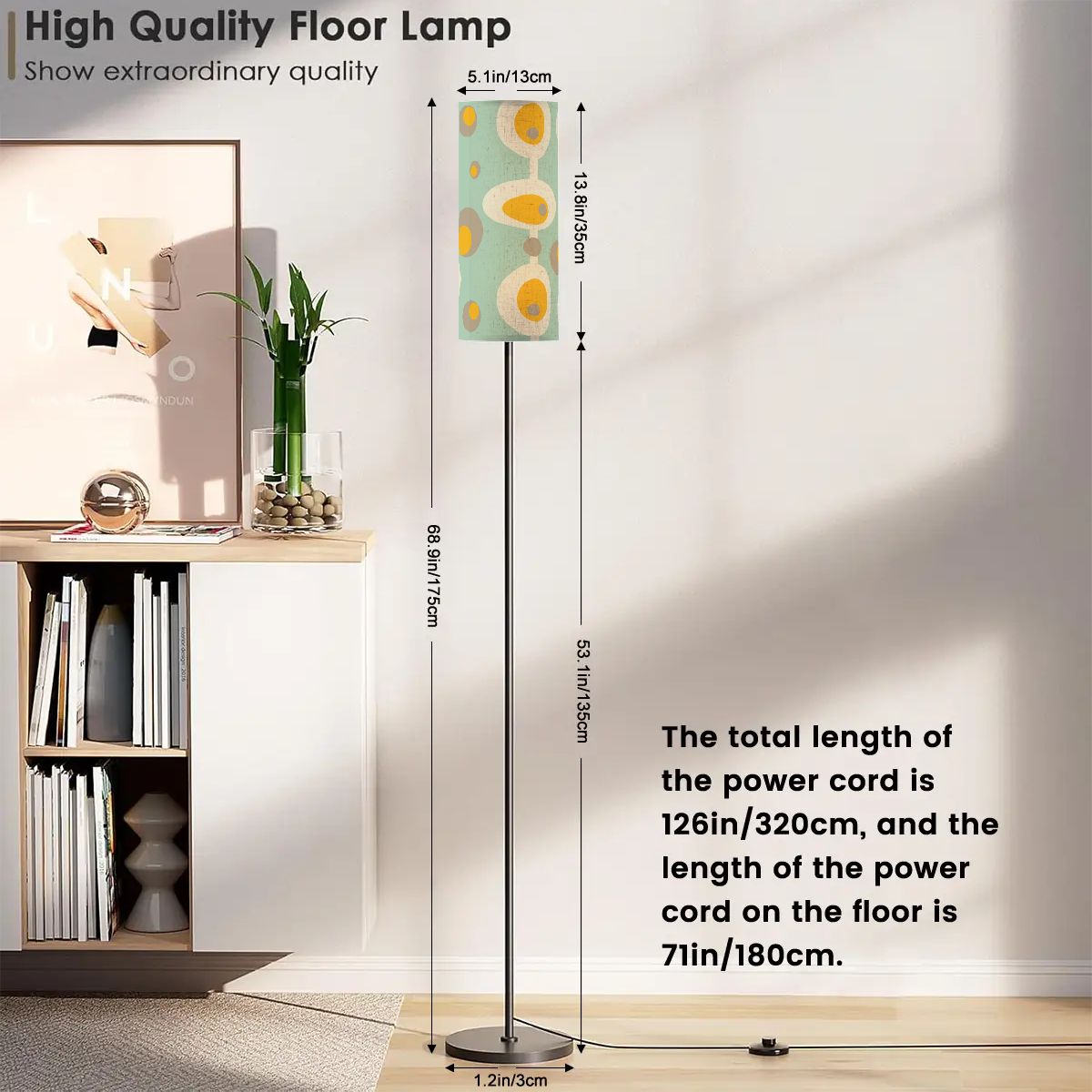 Mid Mod Groovy Mint Green, Mustard Yellow Mod Orbs, Retro Floor Lamp - Mid Century Modern Gal