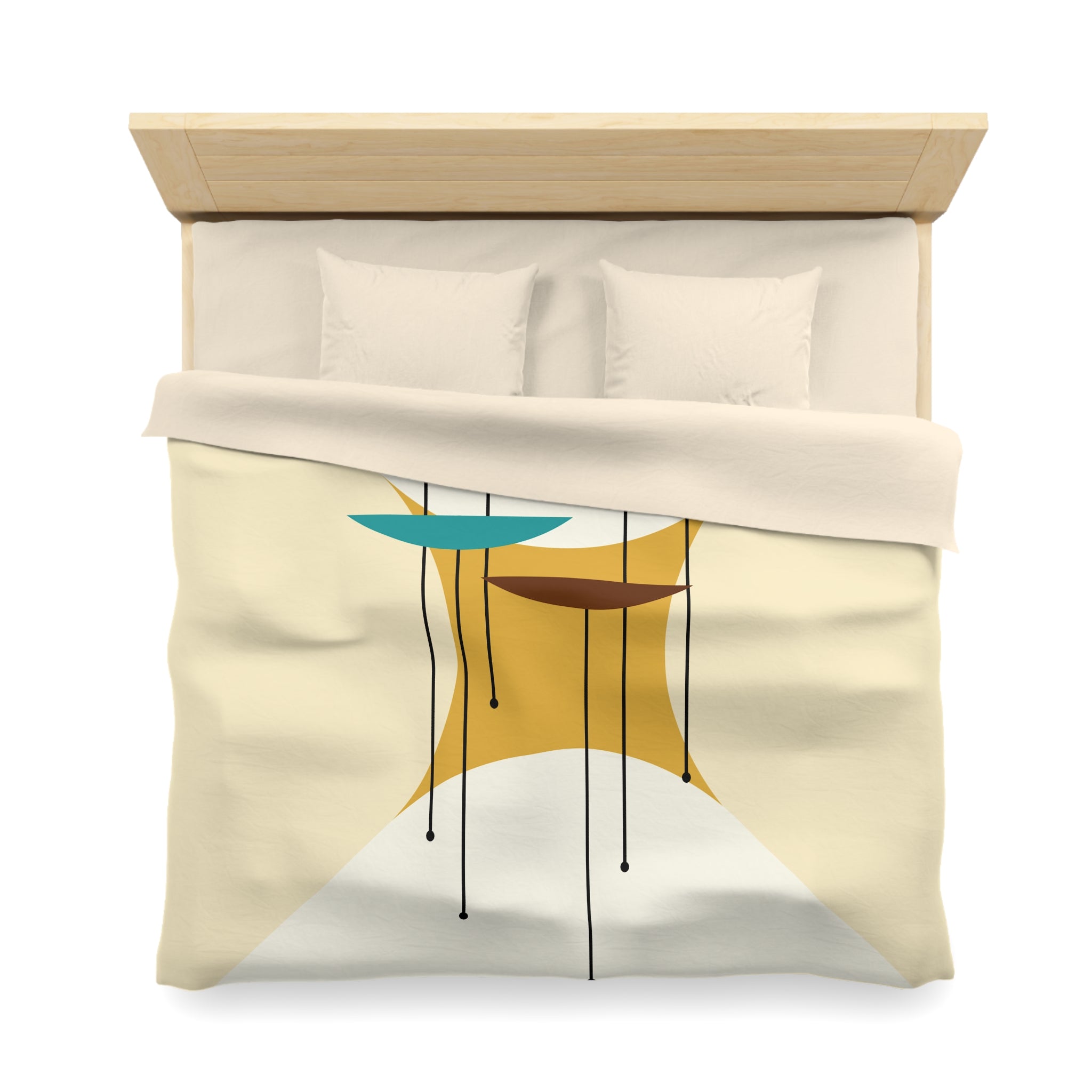 Mid Century Modernist, Minimalist Creamy Abstract MCM Retro Duvet Cover - Mid Century Modern Gal