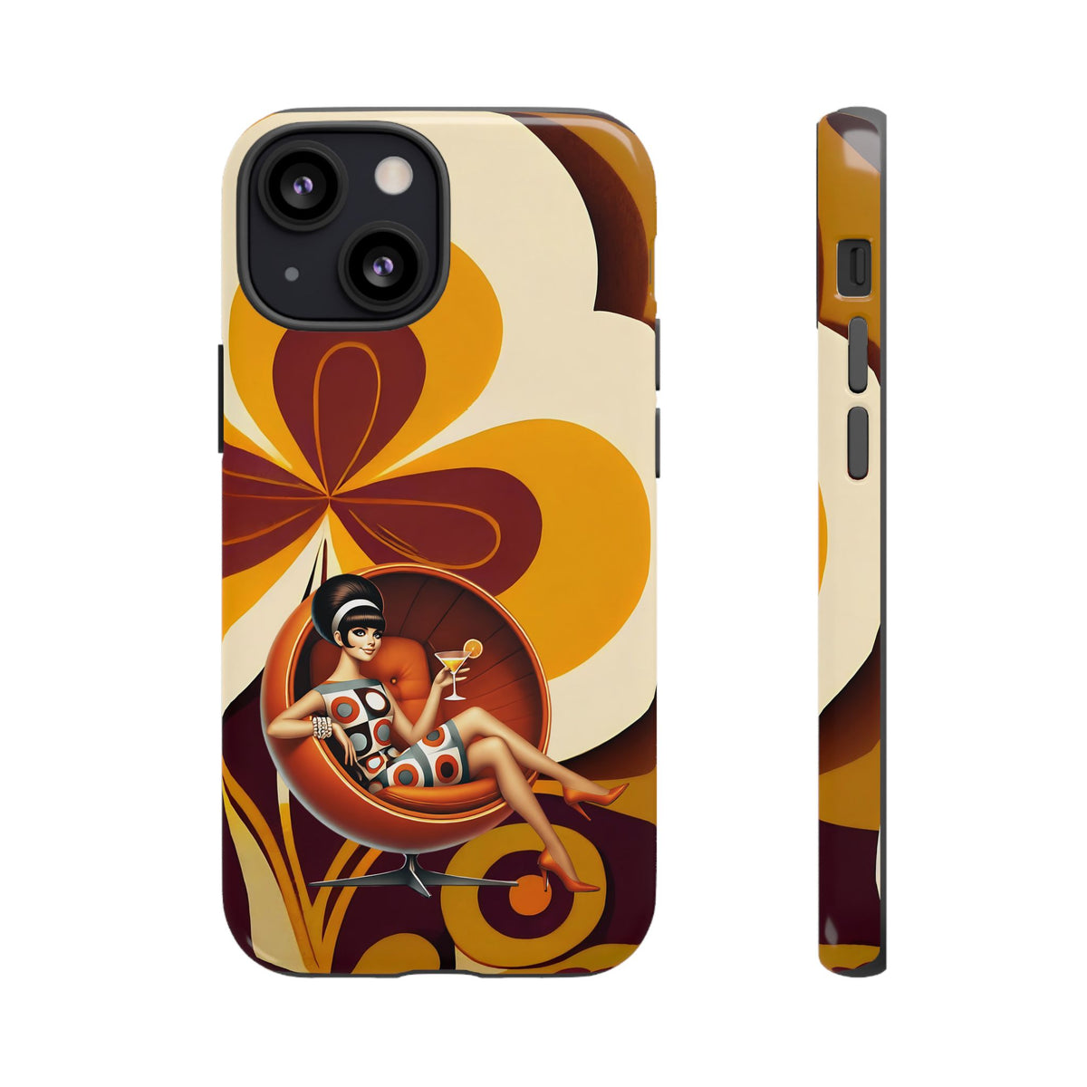Groovy Mod 60s Retro Flower Power Phone Cases - Mid Century Modern Gal