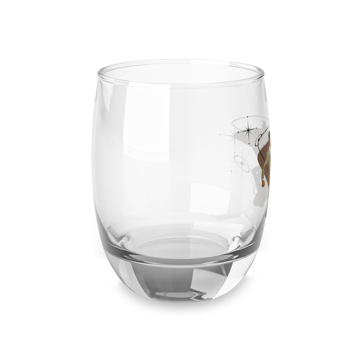 Mid Century Modern, Boomerang, Gay Couple, Black Man, White Man Kitschy 50s Whiskey Glass - Mid Century Modern Gal