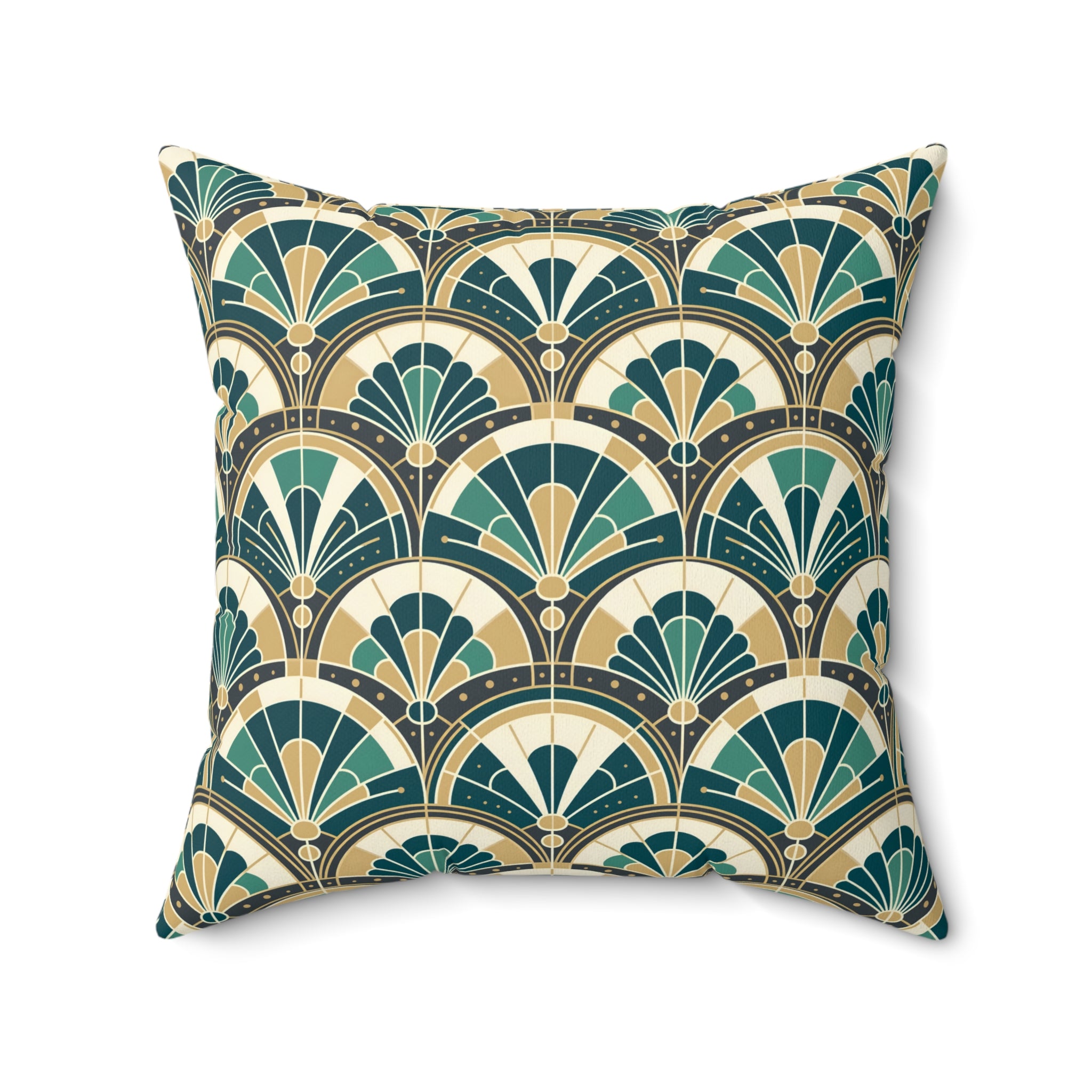 Art Deco Peacock Inspired Pillow Cover and Insert
