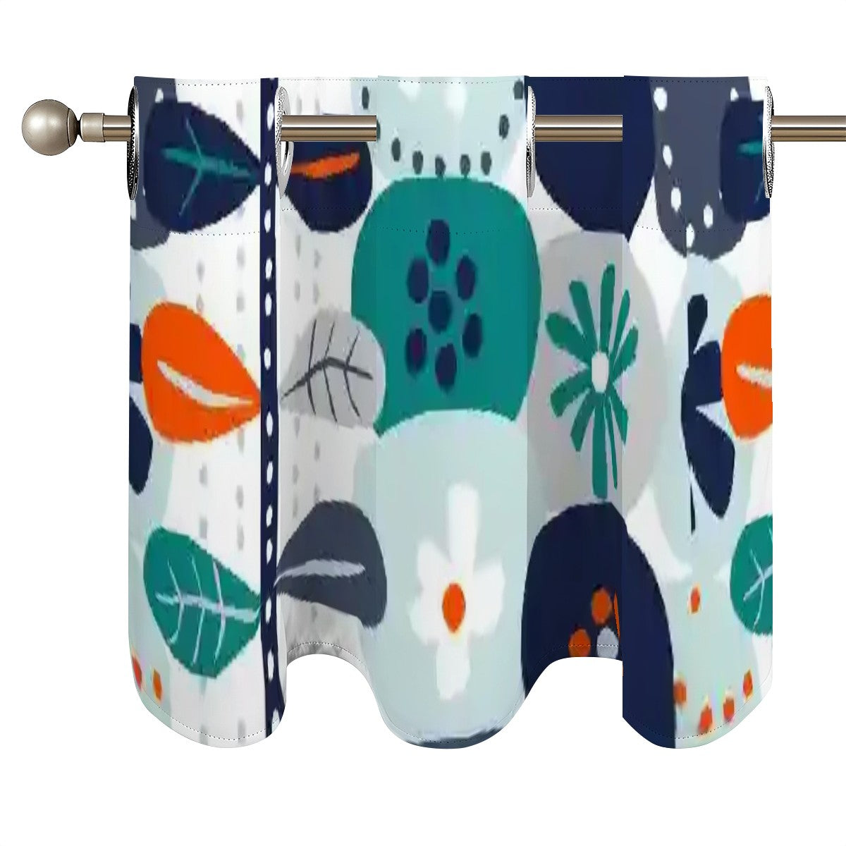 Scandinavian Modern orange Blue Modern Danish Curtain Valances - Mid Century Modern Gal