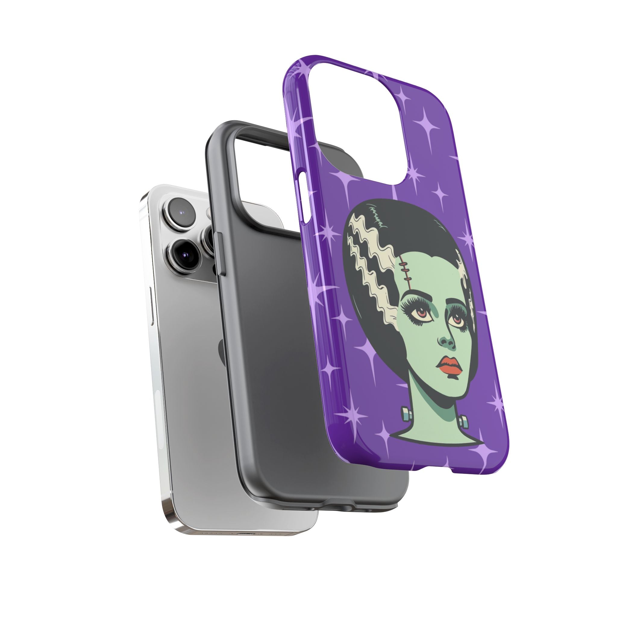 Bride of Frankenstein Retro Mid Mod Horror Buff Purple Halloween Tough Phone Case