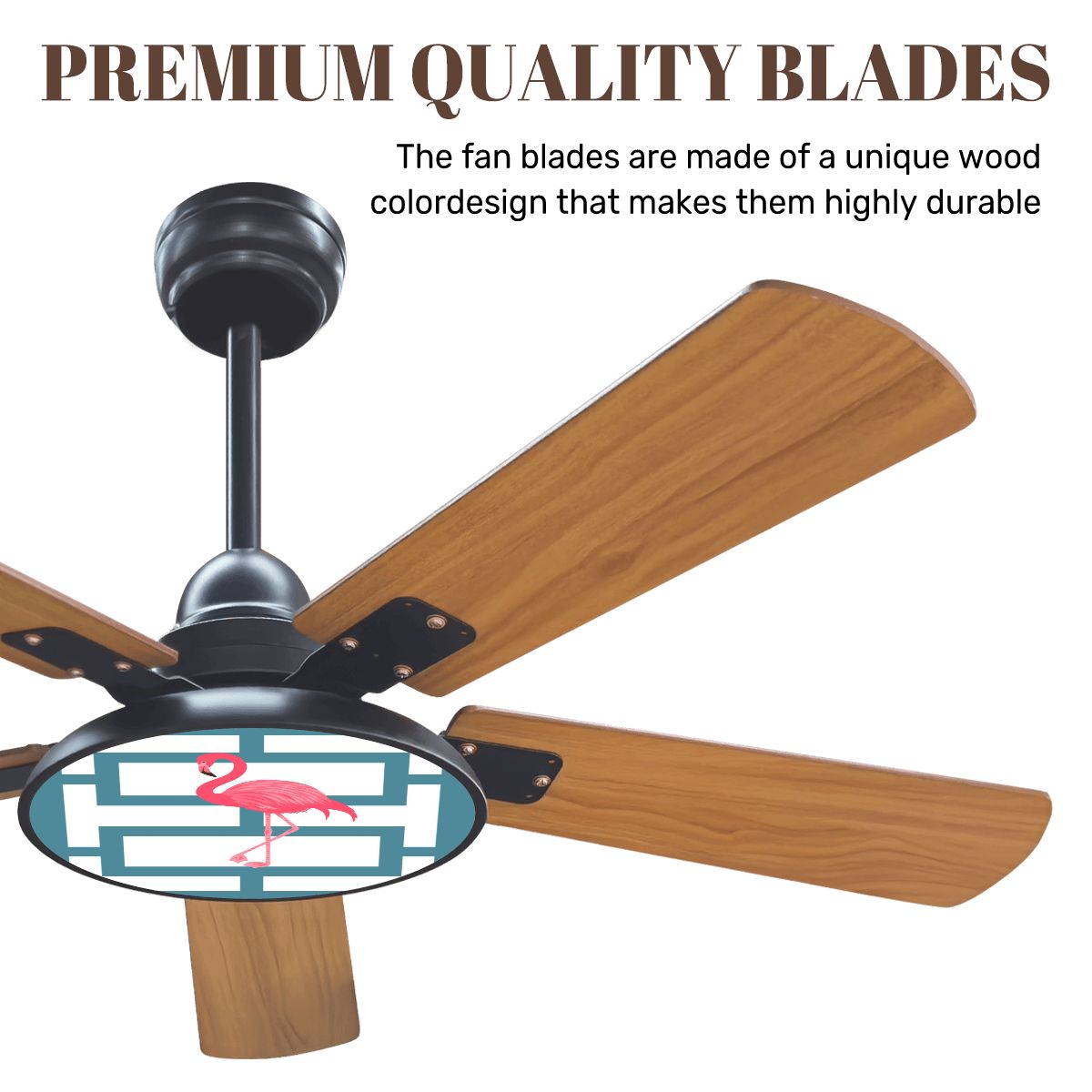 Palm Springs California Kitschy Flaming Breeze Blocked Designed Ceiling Fan With Light - Mid Century Modern Gal