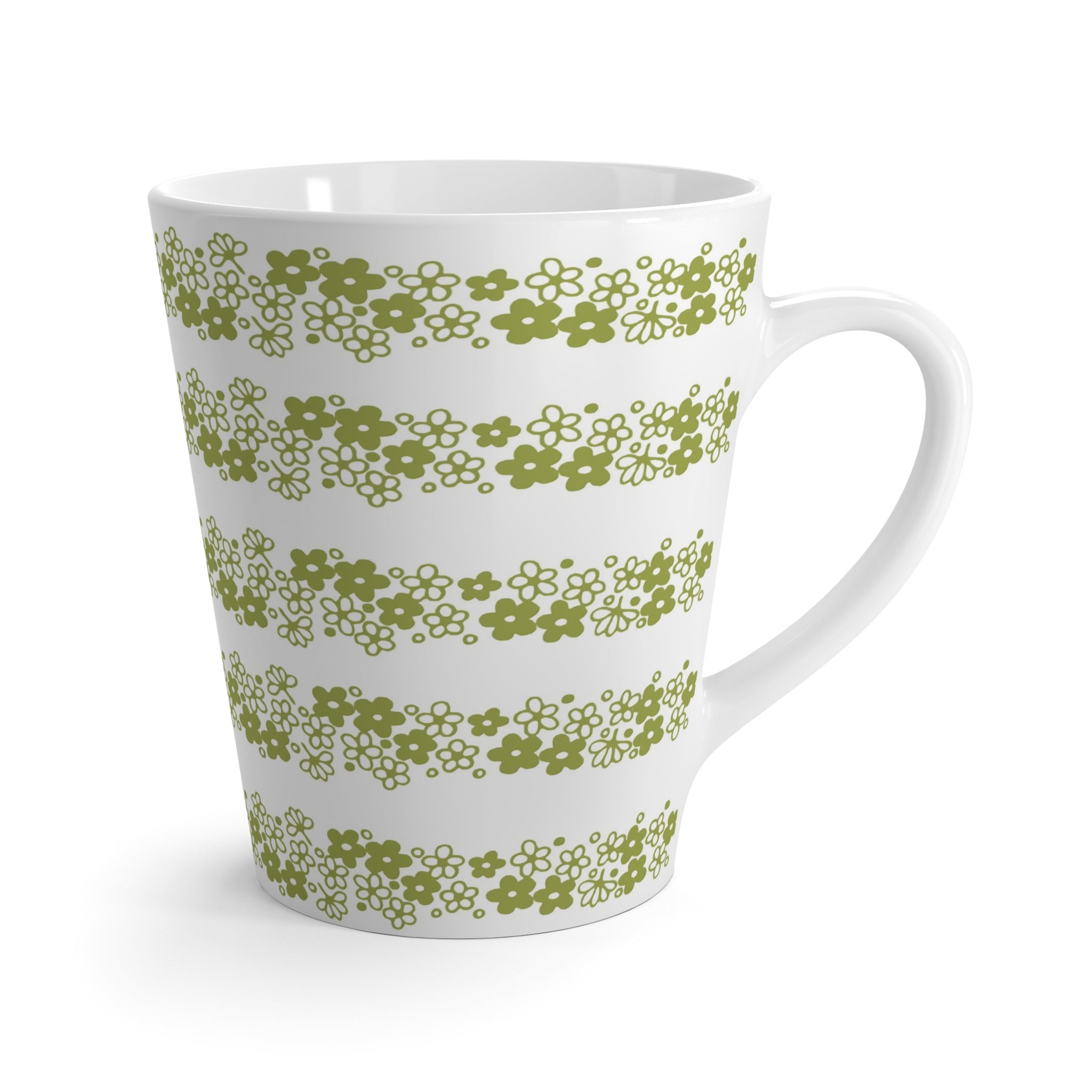 Spring Blossom Retro Kitsch 50s Style Daisy Latte Mug - Mid Century Modern Gal