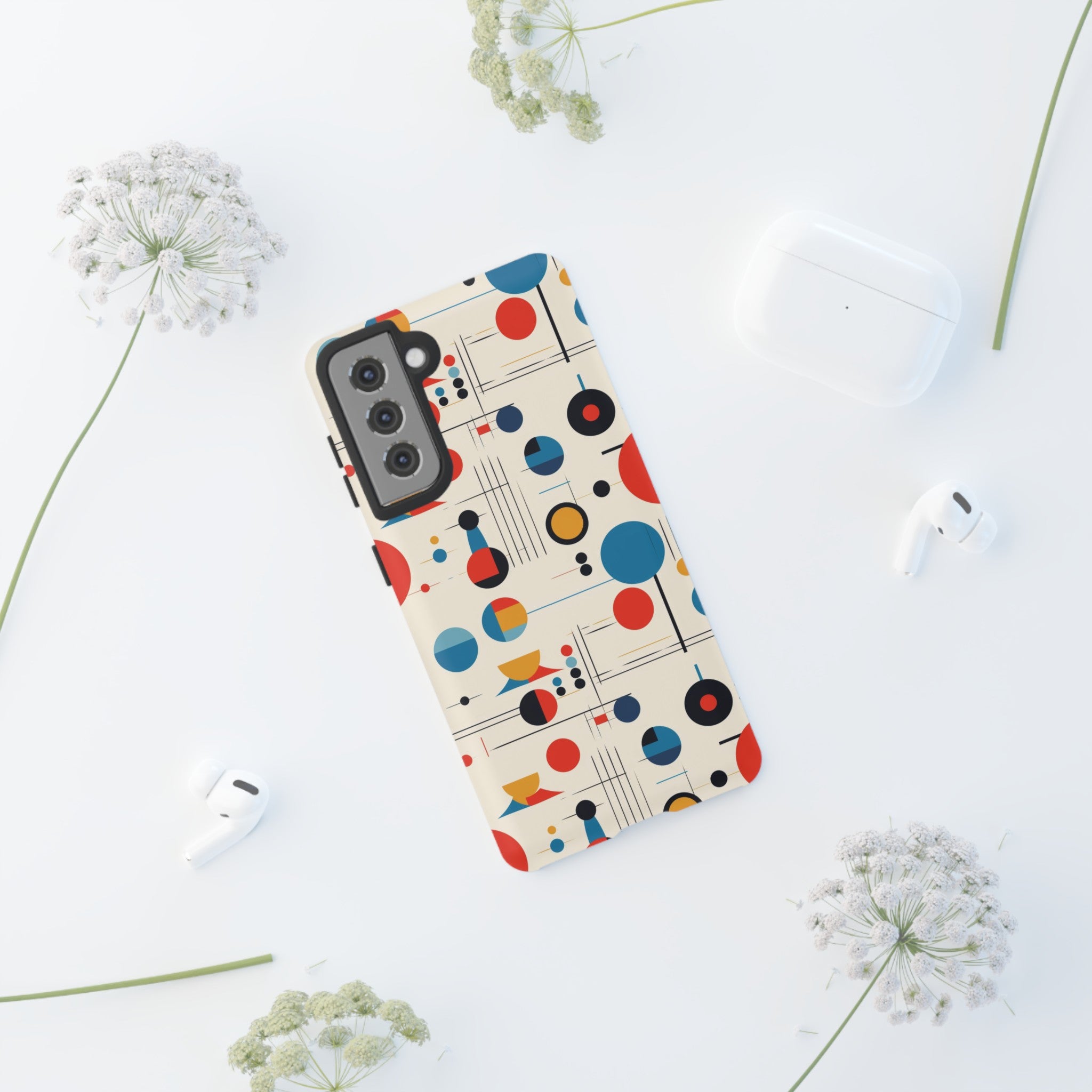 Mid Mod Bauhaus Designed iPhone, Samsung, Retro Phone Tough Cases - Mid Century Modern Gal