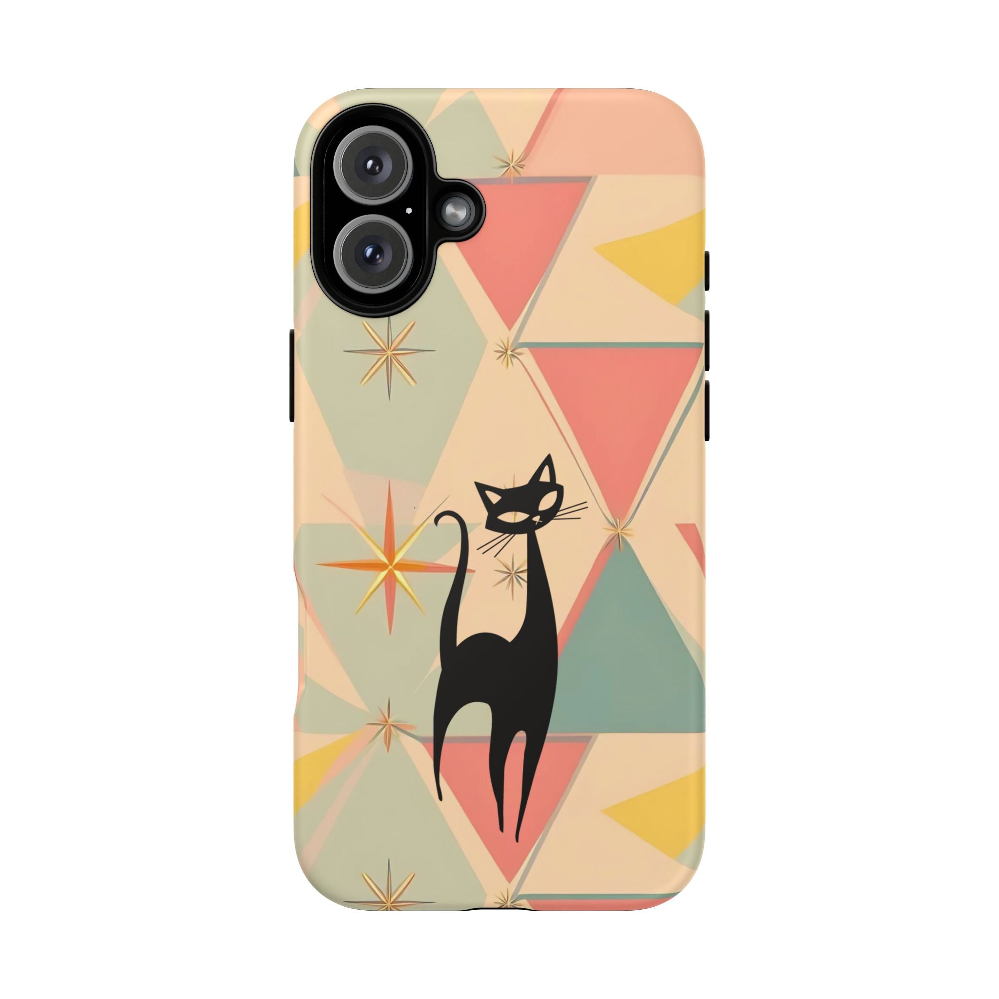 Atomic Cat Mid Mod Retro Cat Phone Case | Tough Cases with Vintage Vibe | Ideal for Cat Lovers