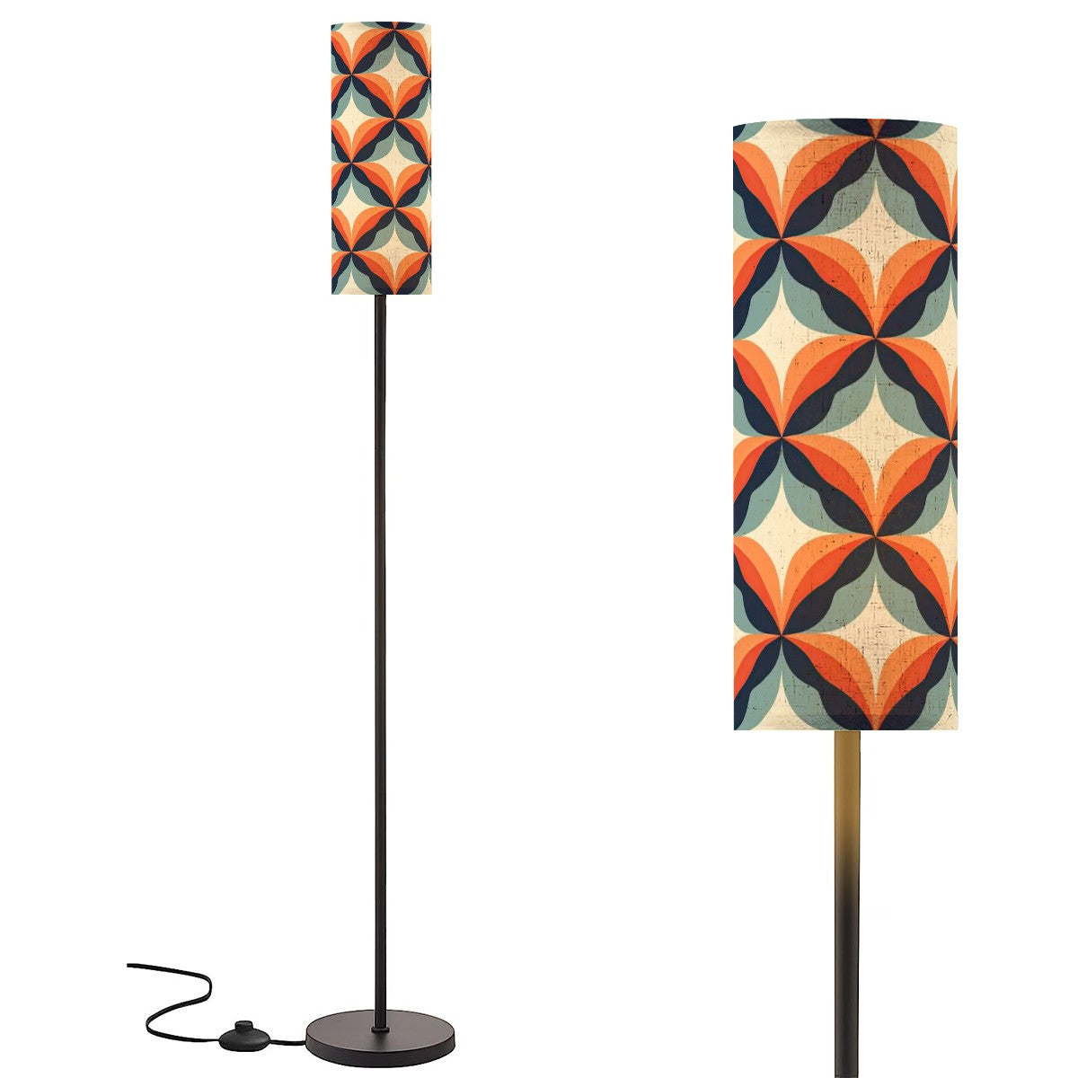 Mid Century Modern Geometric Mod Slim Floor Lamp With Dimmer - Mid Century Modern Gal
