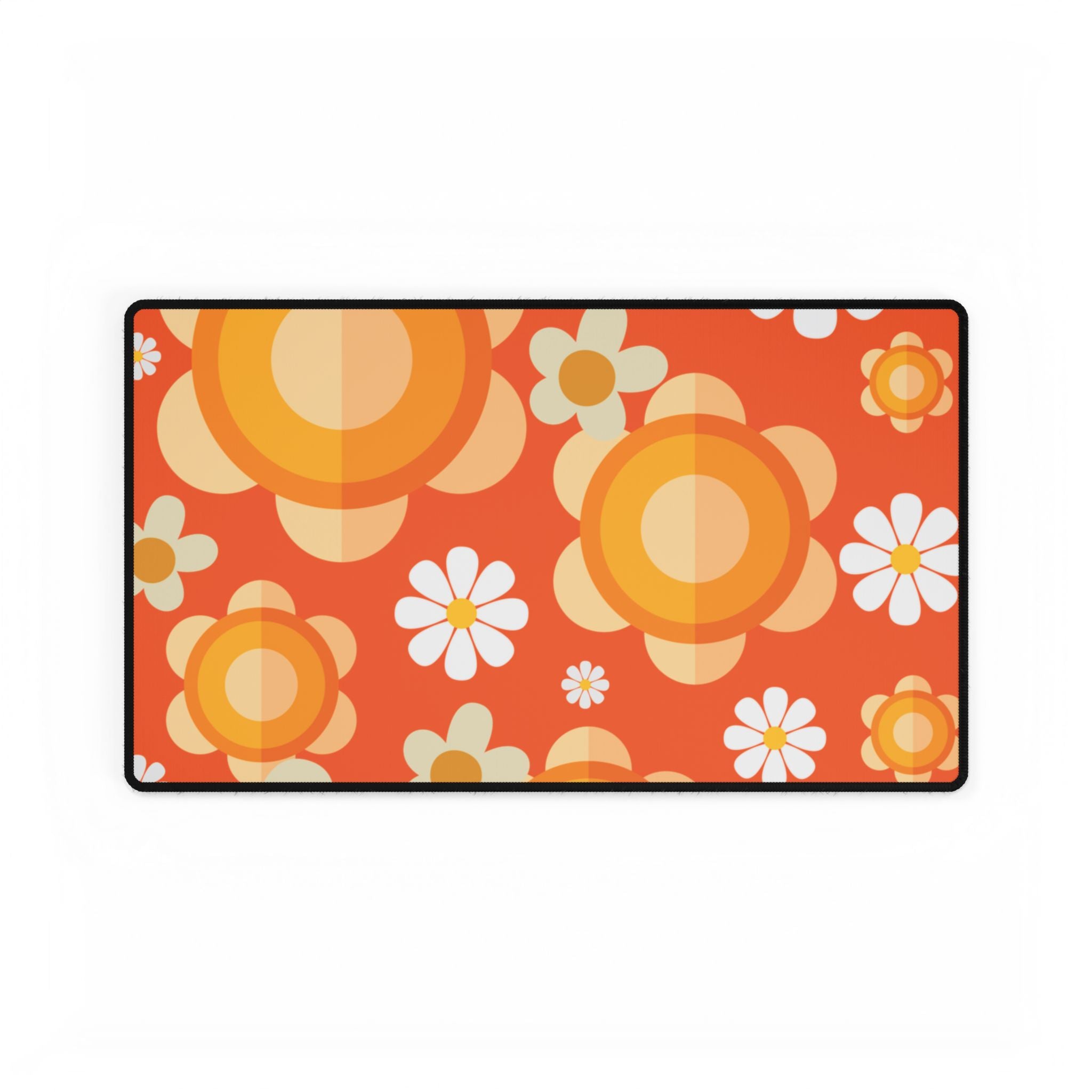 Retro Flower Power Groovy Desk Mat - Mid Century Modern Gal