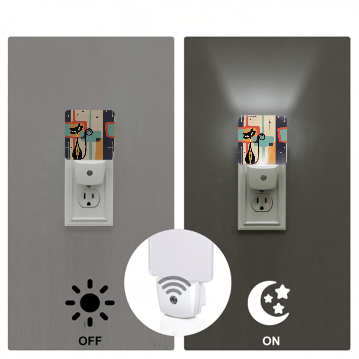 Atomic Cat Mid Century Modern LED Night Light - Mid Century Modern Gal