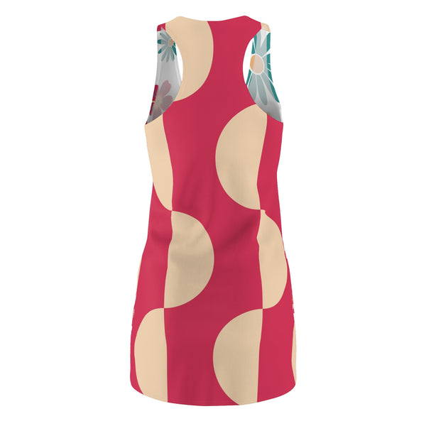 70s Retro Gal Floral Retro Racerback Dress - Casual Summer Outfit for Women