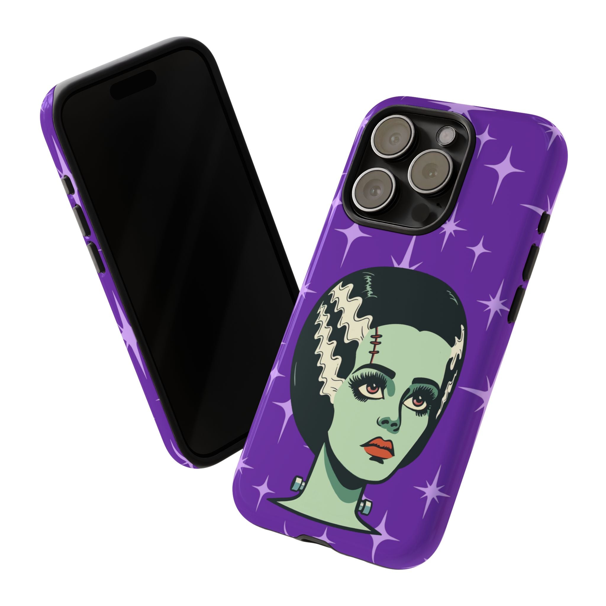 Bride of Frankenstein Retro Mid Mod Horror Buff Purple Halloween Tough Phone Case