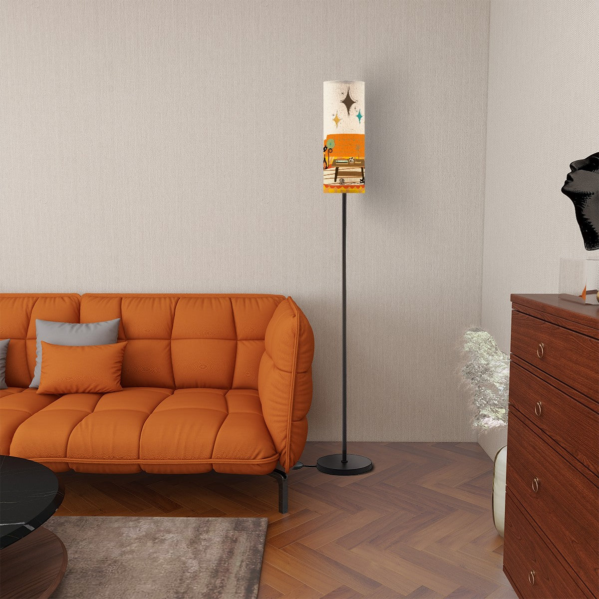 Mid Century Mod Atomic Kitschy Cats, Livingroom, Bedroom Office MCM Floor Lamp - Mid Century Modern Gal