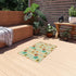 Mid Century Modern Geometric, MCM Indoor, Outdoor Rug, Teal, Aqua, Burnt Orange, Mustard Yellow, California, Florida Patio Rug Home Decor 24" × 36"