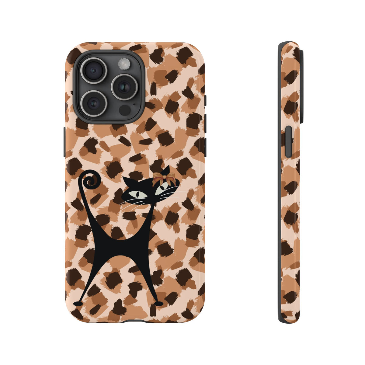 Mid Century Modern Atomic Cat, Animal Print Kitschy Trendy Smart Phone Tough Cases