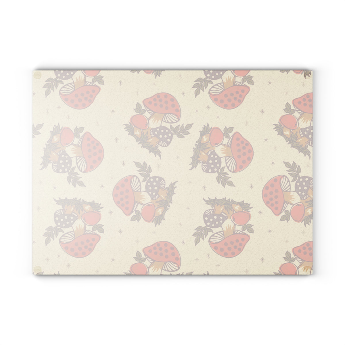 Vintage Merry Mushroom 70s Kitchen Glass Cutting Board - Mid Century Modern Gal