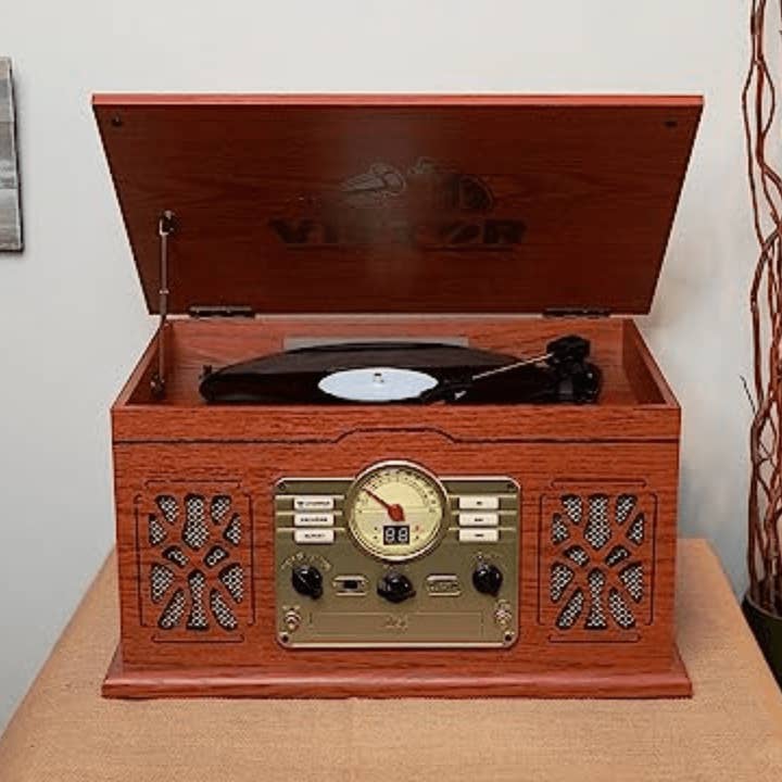 Wholesale Victor State 7-in-1 Wood Music Center with 3-Speed Turntable
